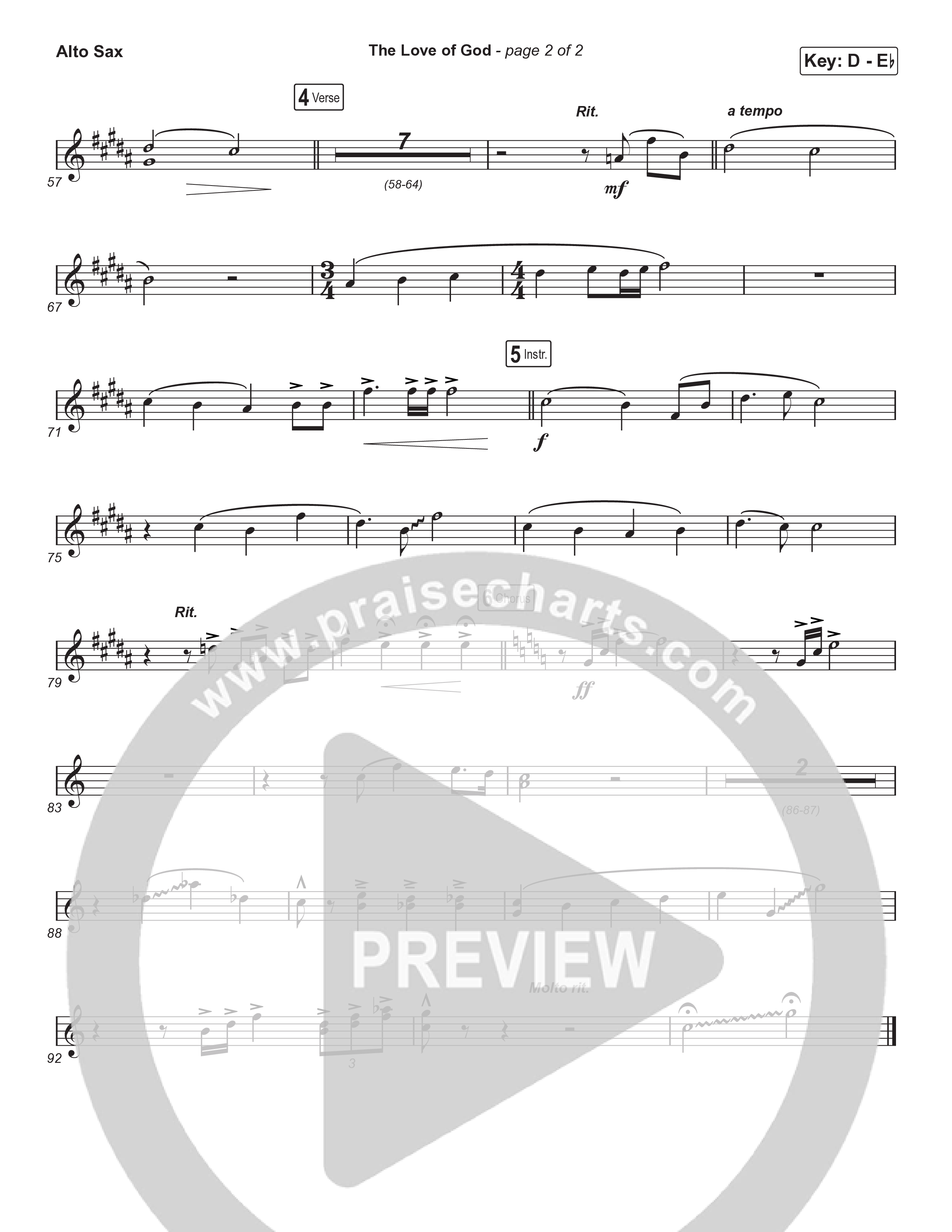 The Love Of God (Choral Anthem) Alto Sax (Brad Henderson)