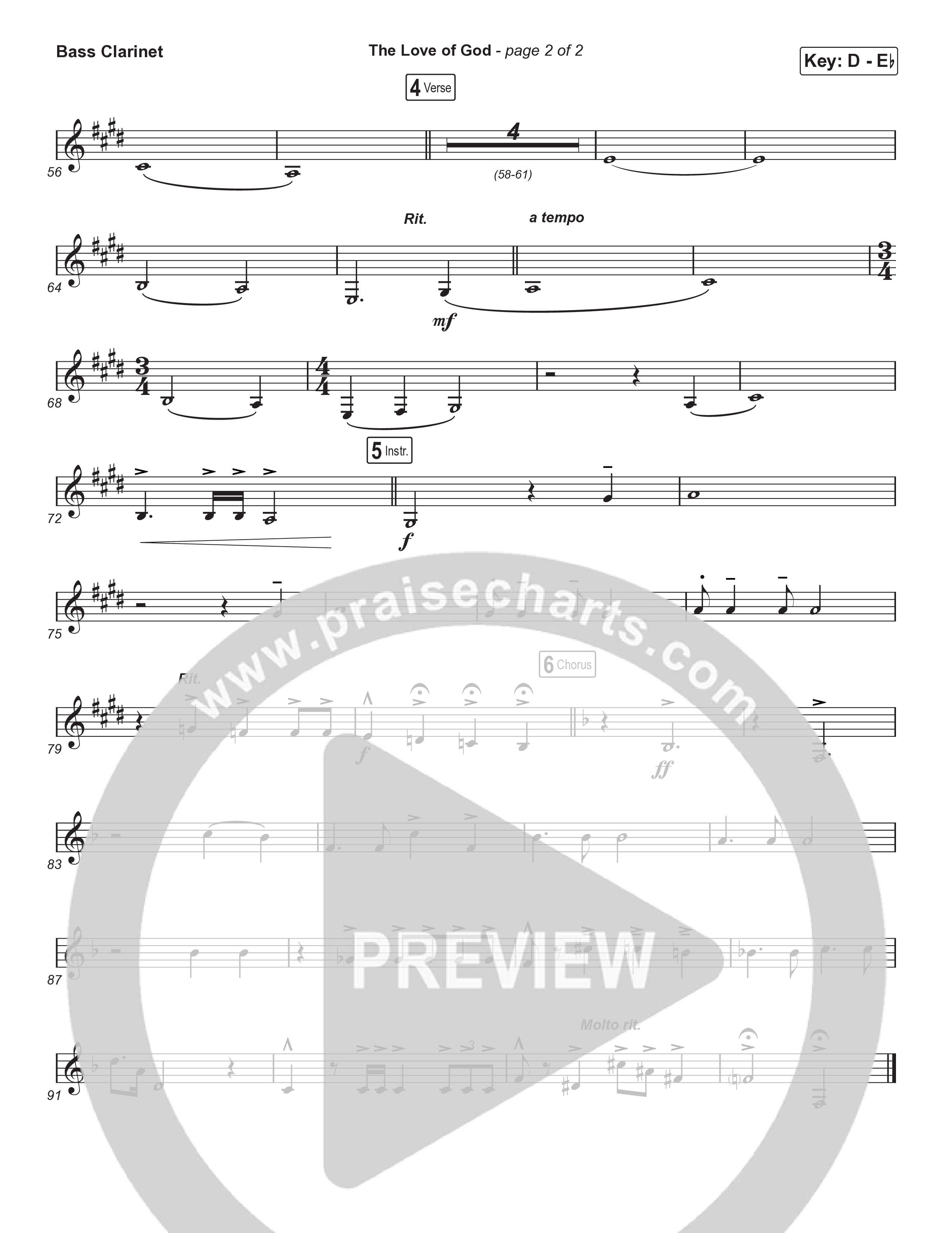 The Love Of God (Choral Anthem) Bass Clarinet (Brad Henderson)