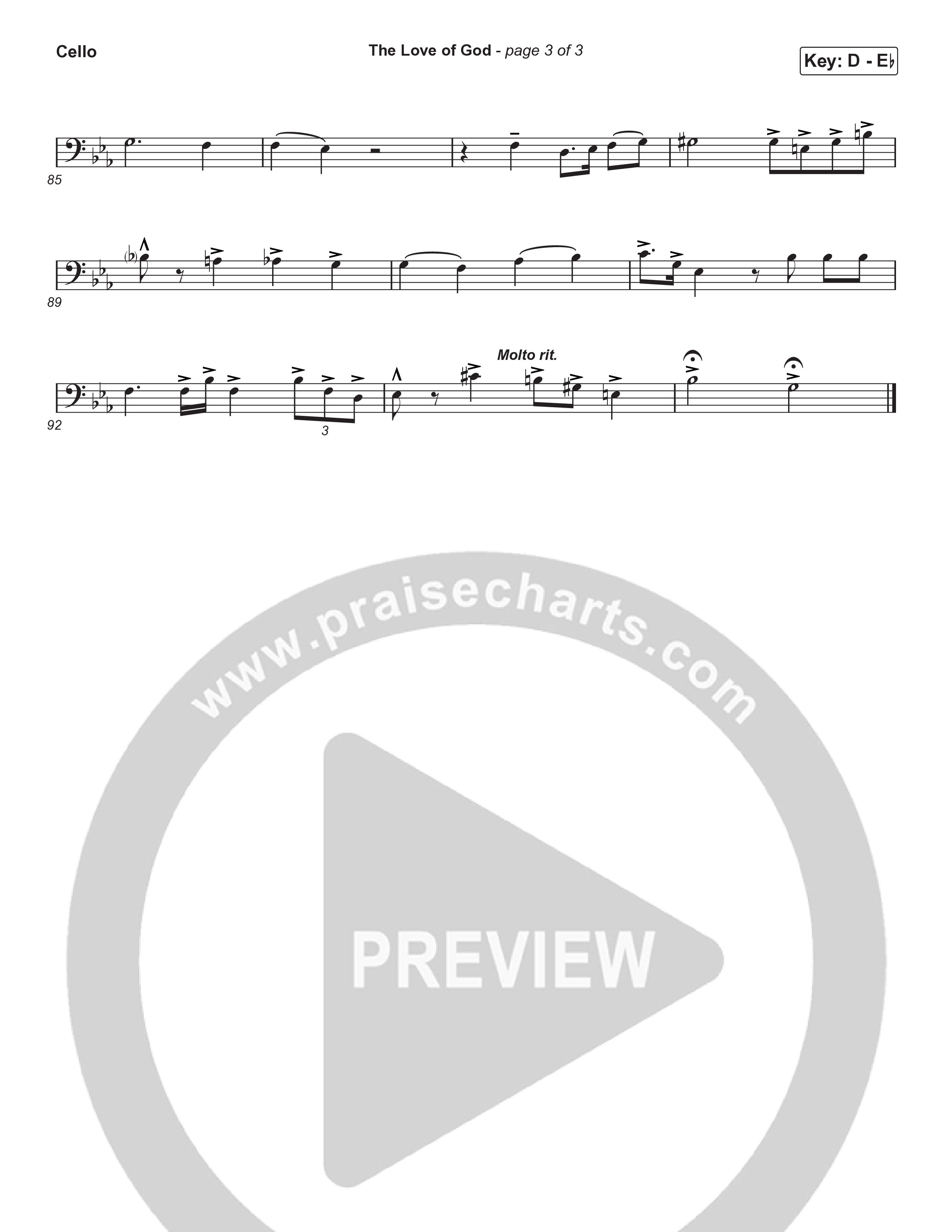 The Love Of God (Choral Anthem) Cello (Brad Henderson)
