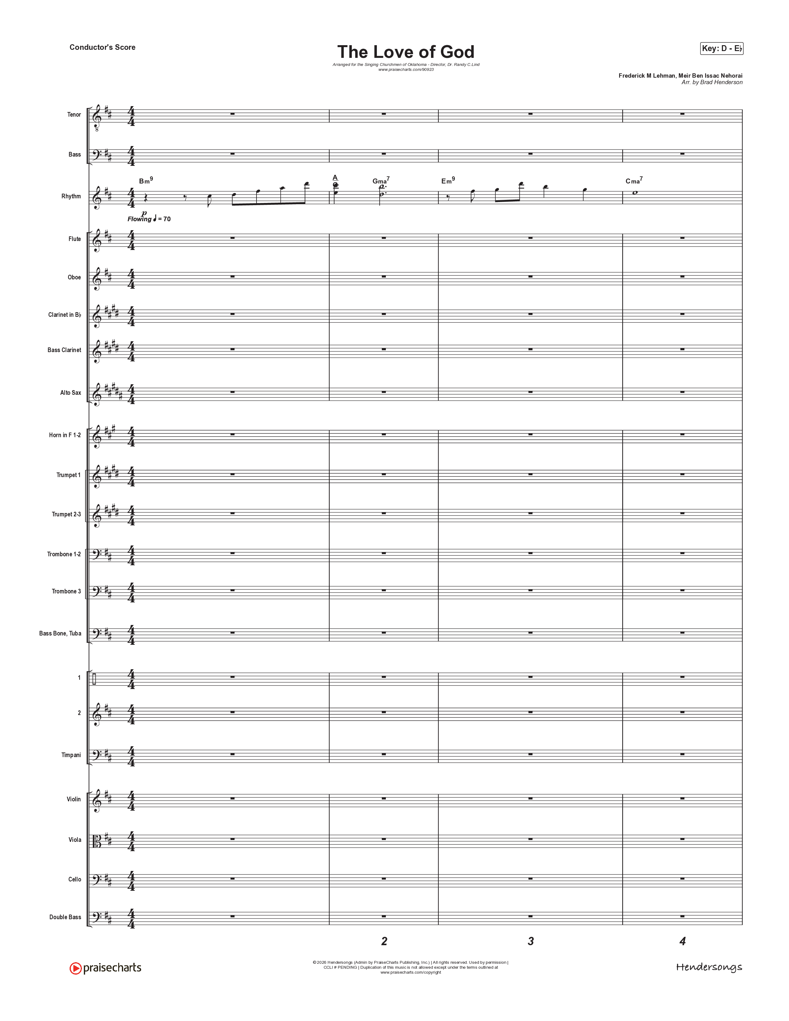 The Love Of God (Choral Anthem) Orchestration (Brad Henderson)