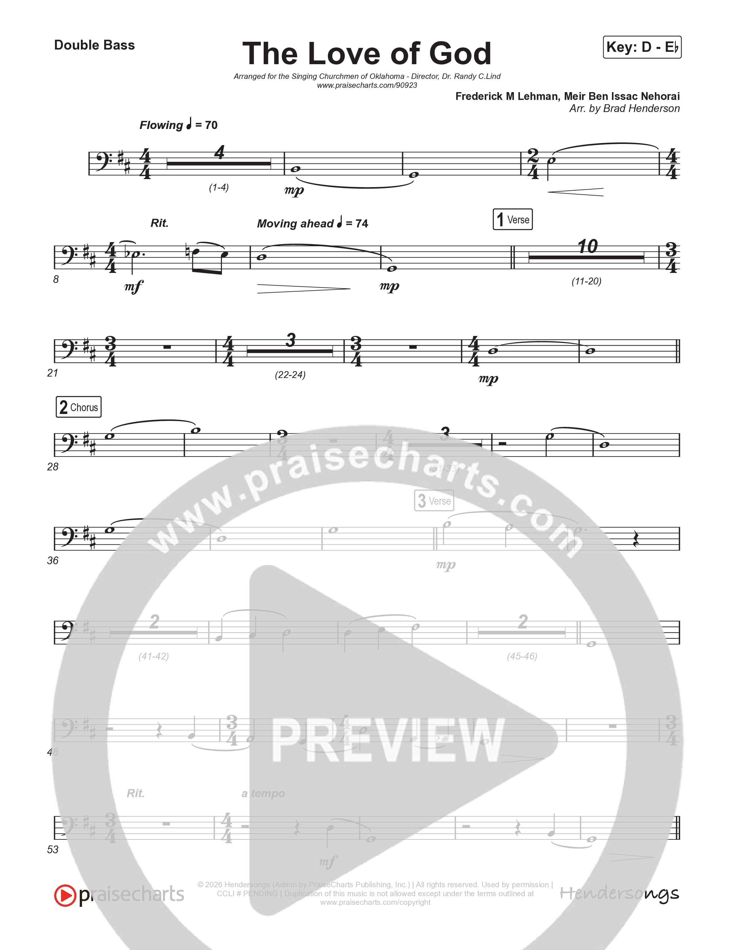 The Love Of God (Choral Anthem) Double Bass (Brad Henderson)