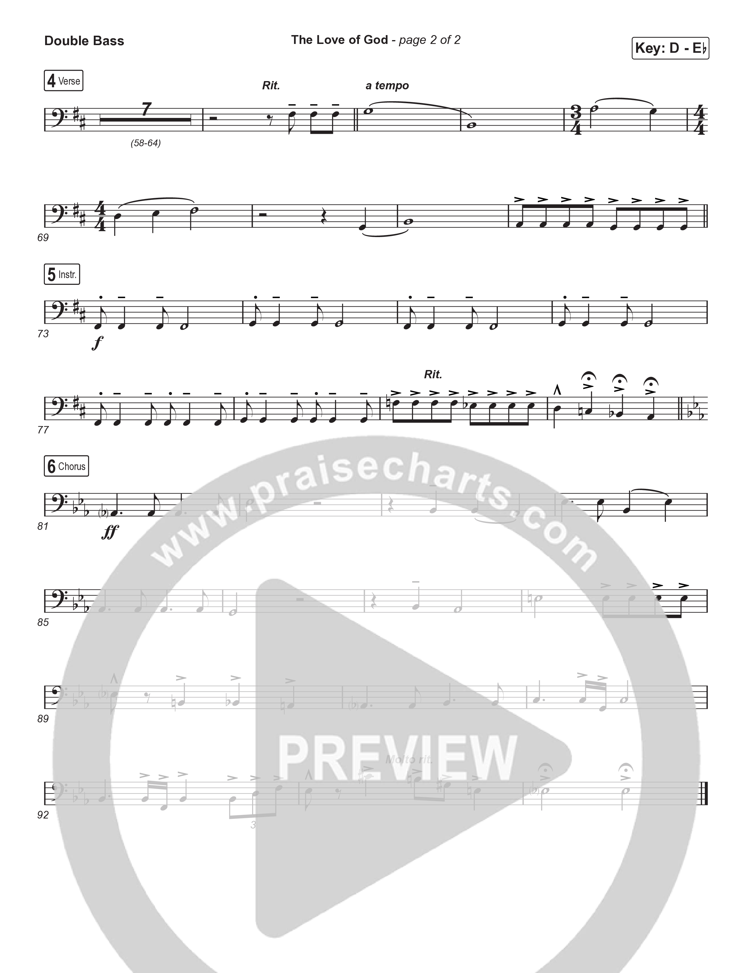 The Love Of God (Choral Anthem) Double Bass (Brad Henderson)