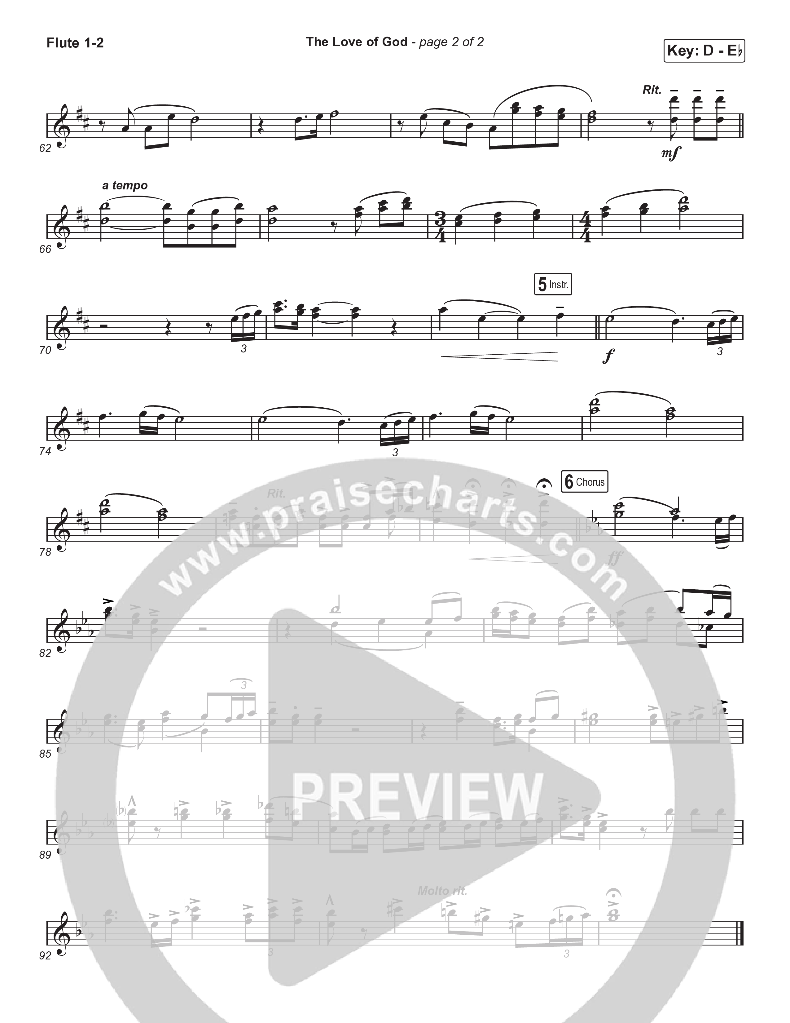The Love Of God (Choral Anthem) Flute 1/2 (Brad Henderson)