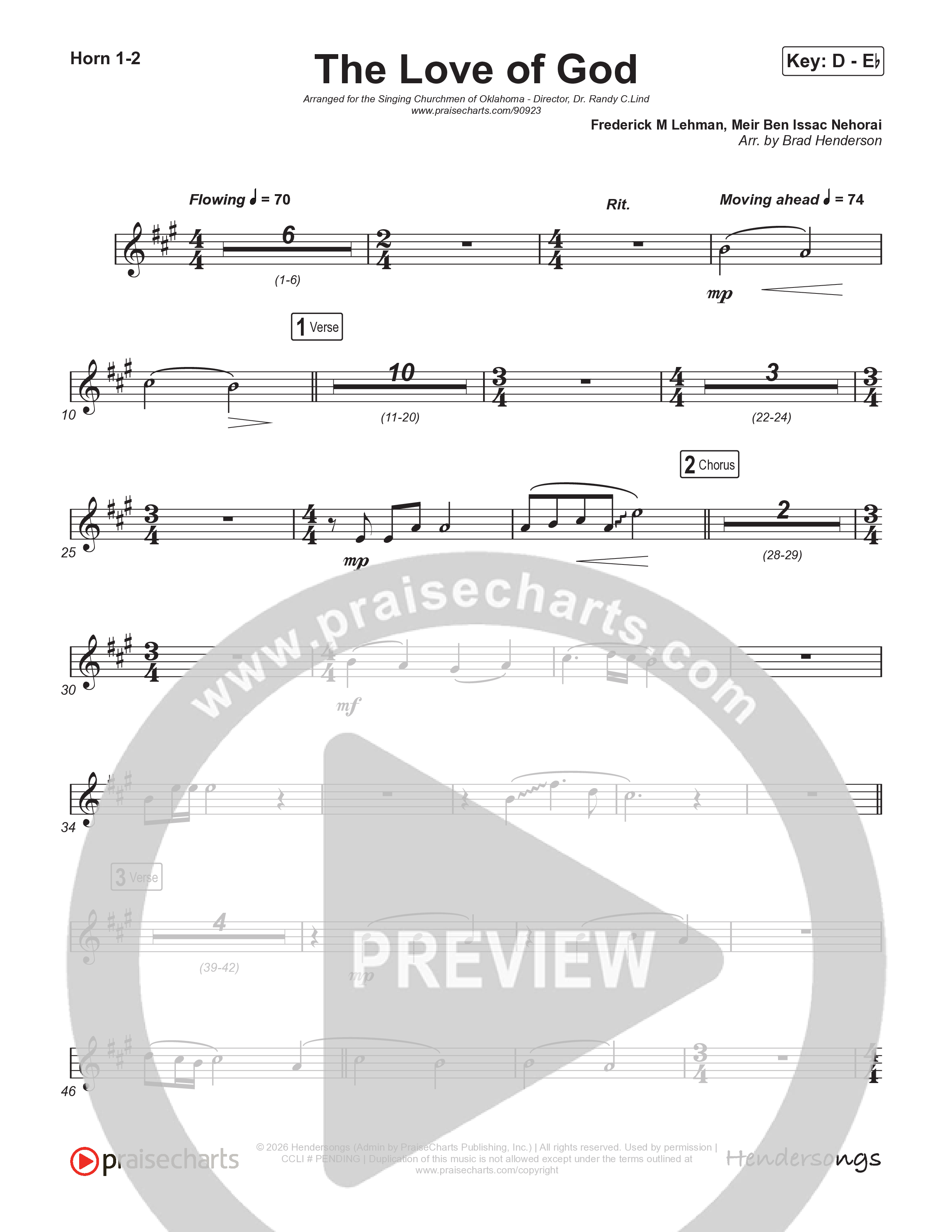 The Love Of God (Choral Anthem) French Horn 1/2 (Brad Henderson)