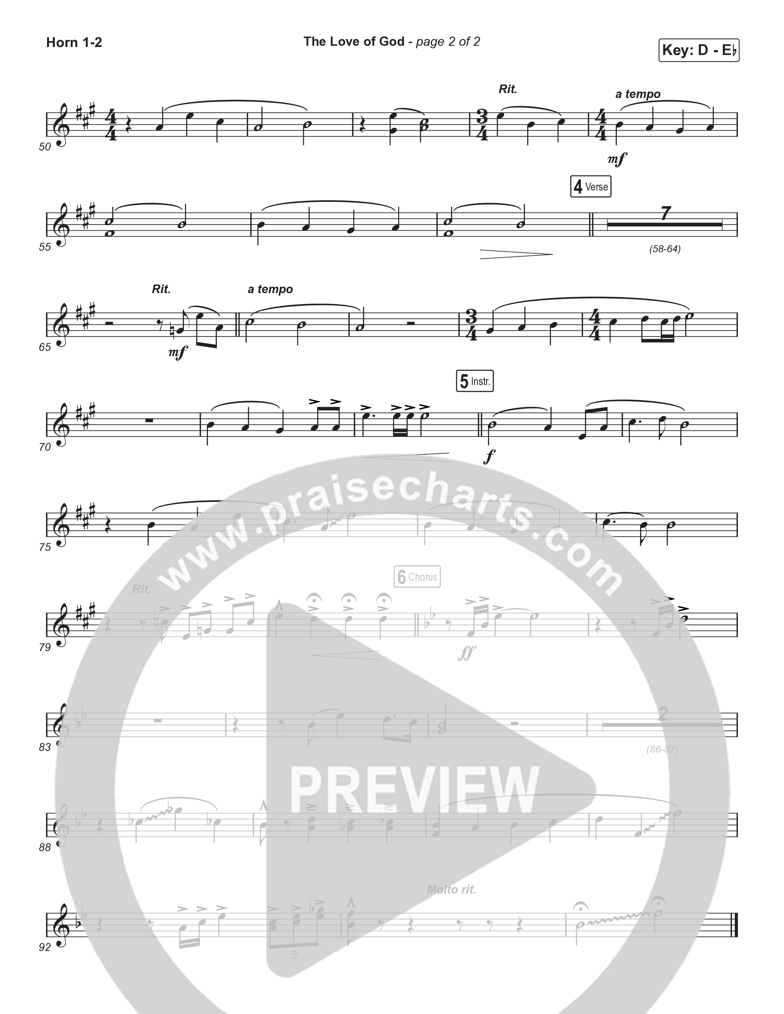 The Love Of God (Choral Anthem) French Horn 1/2 (Brad Henderson)