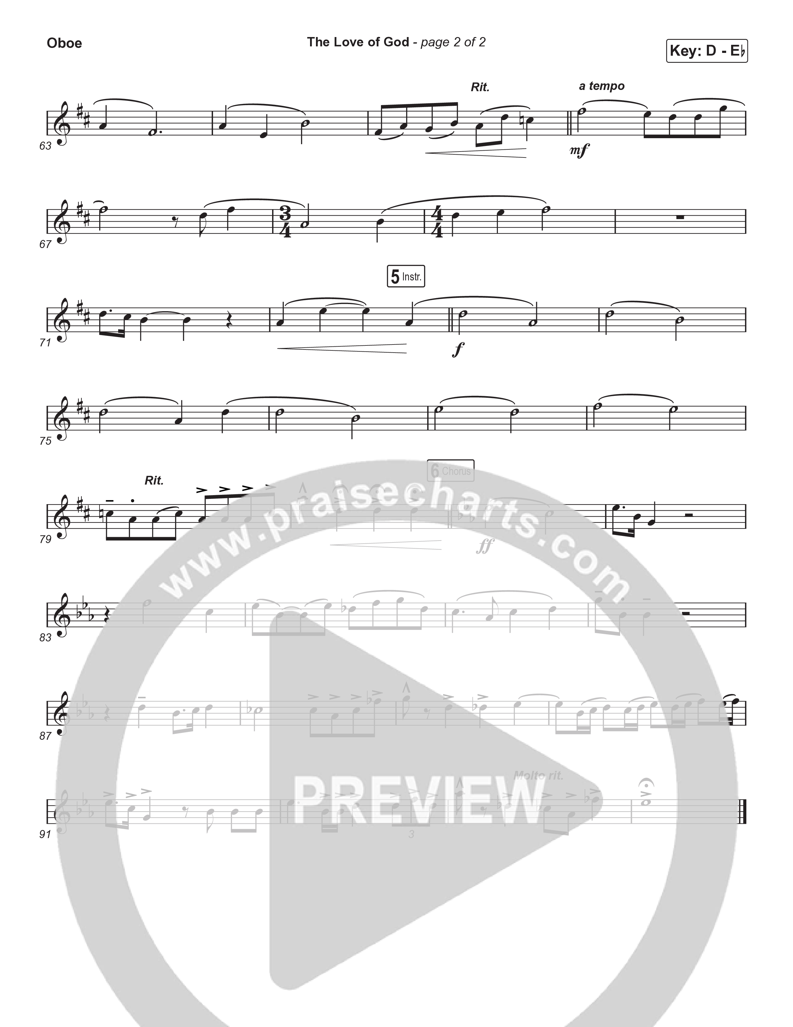 The Love Of God (Choral Anthem) Oboe (Brad Henderson)