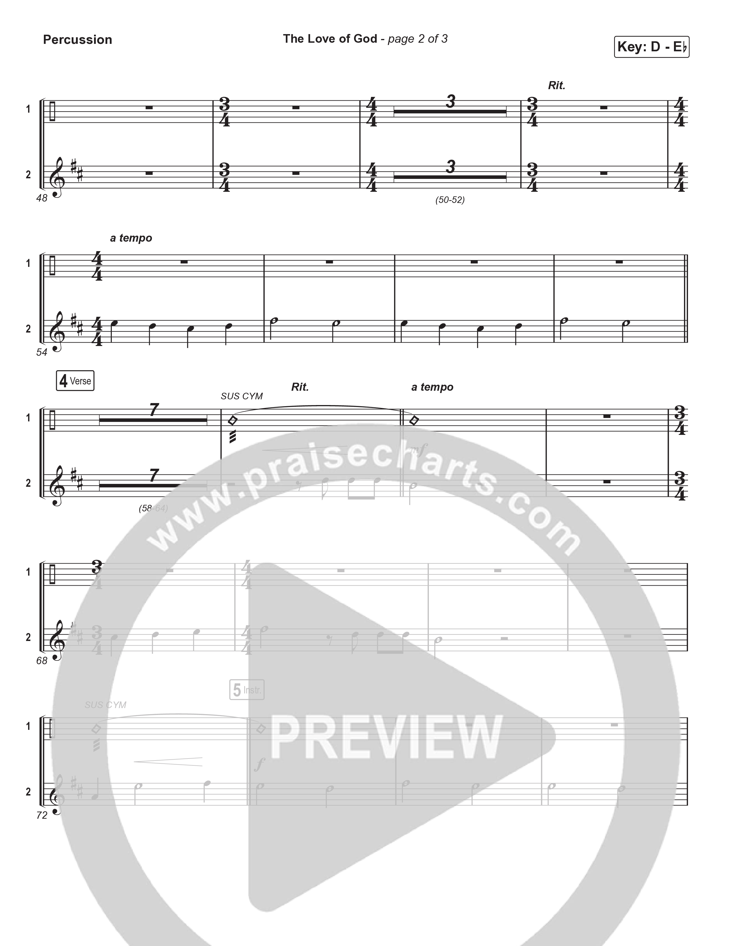 The Love Of God (Choral Anthem) Percussion (Brad Henderson)