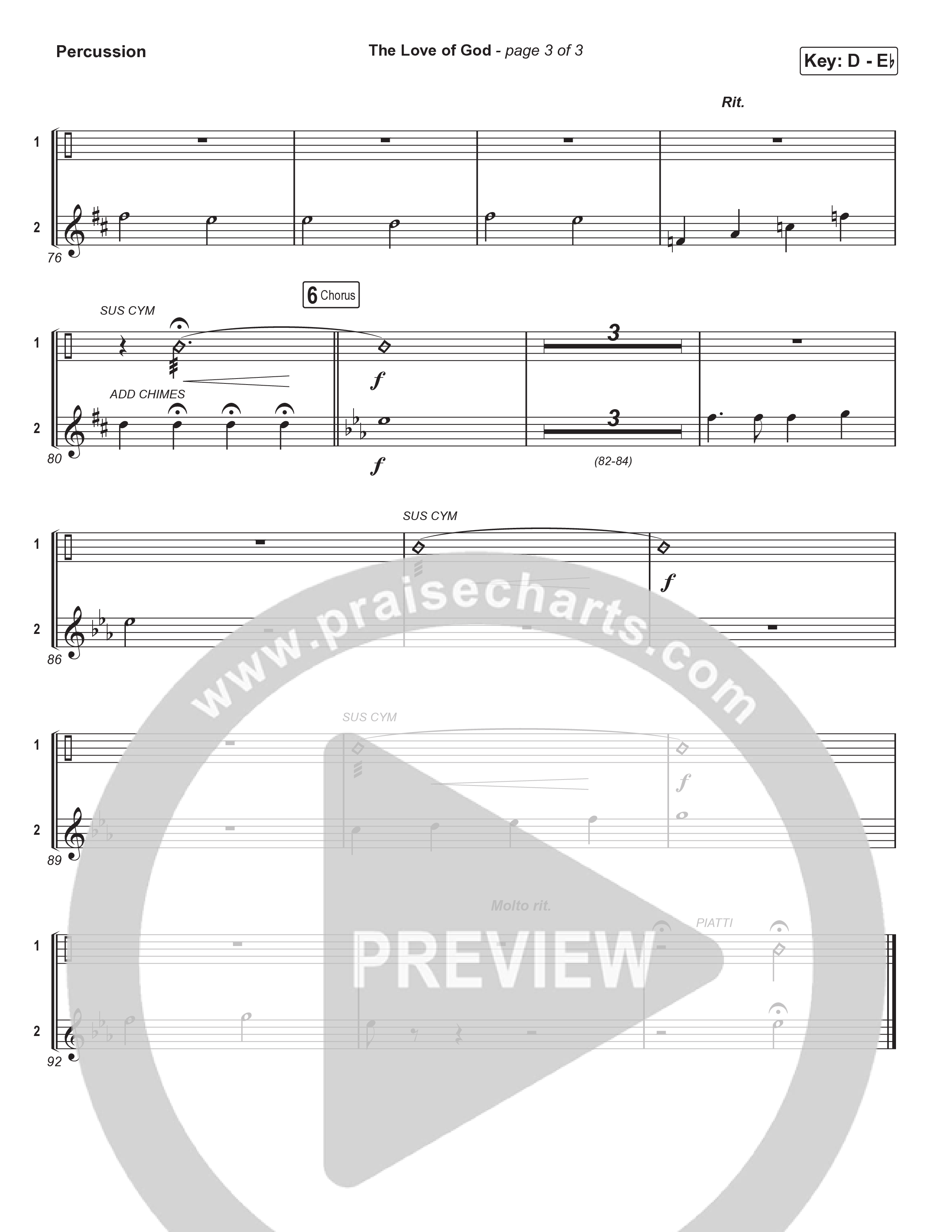 The Love Of God (Choral Anthem) Percussion (Brad Henderson)