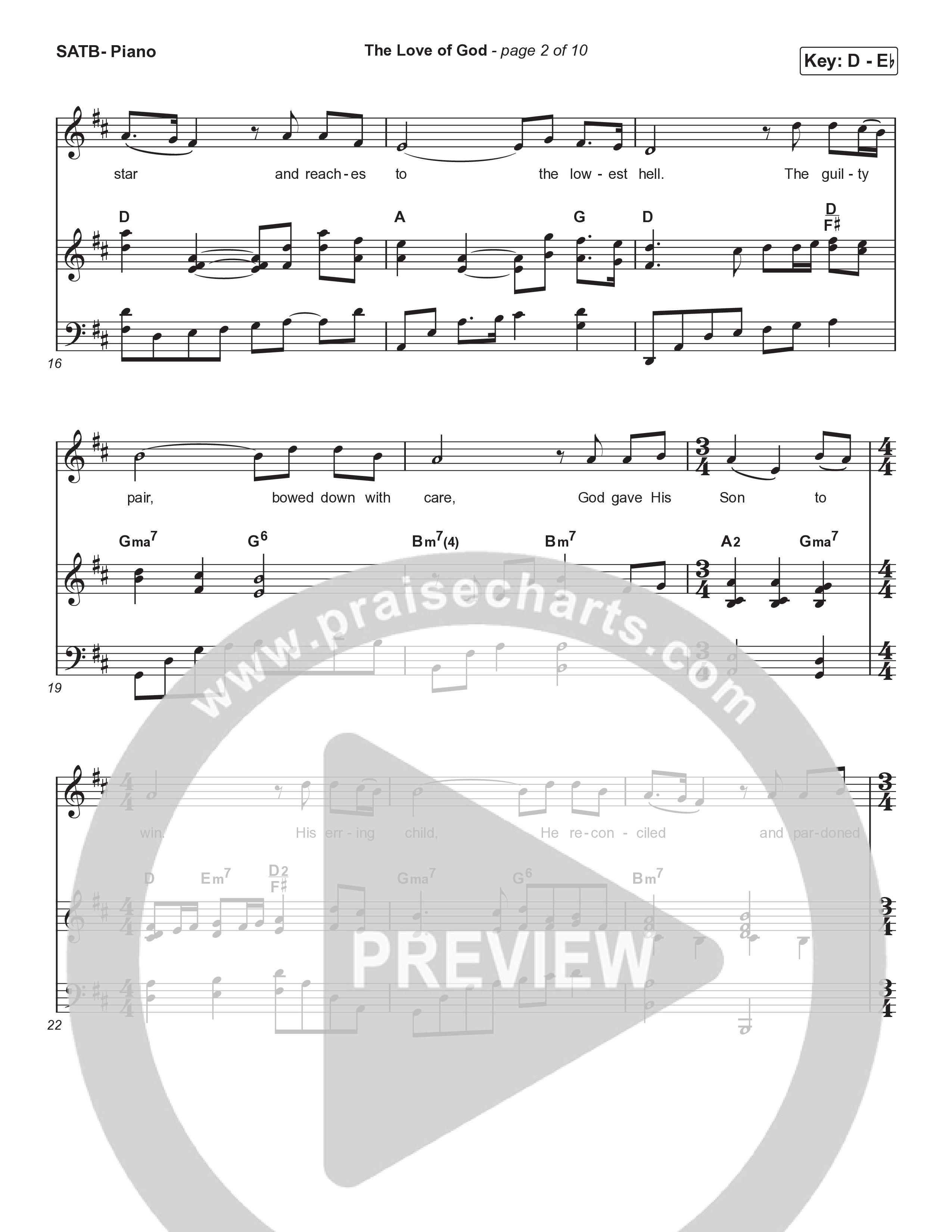 The Love Of God (Choral Anthem) Anthem (SATB/Piano) (Brad Henderson)