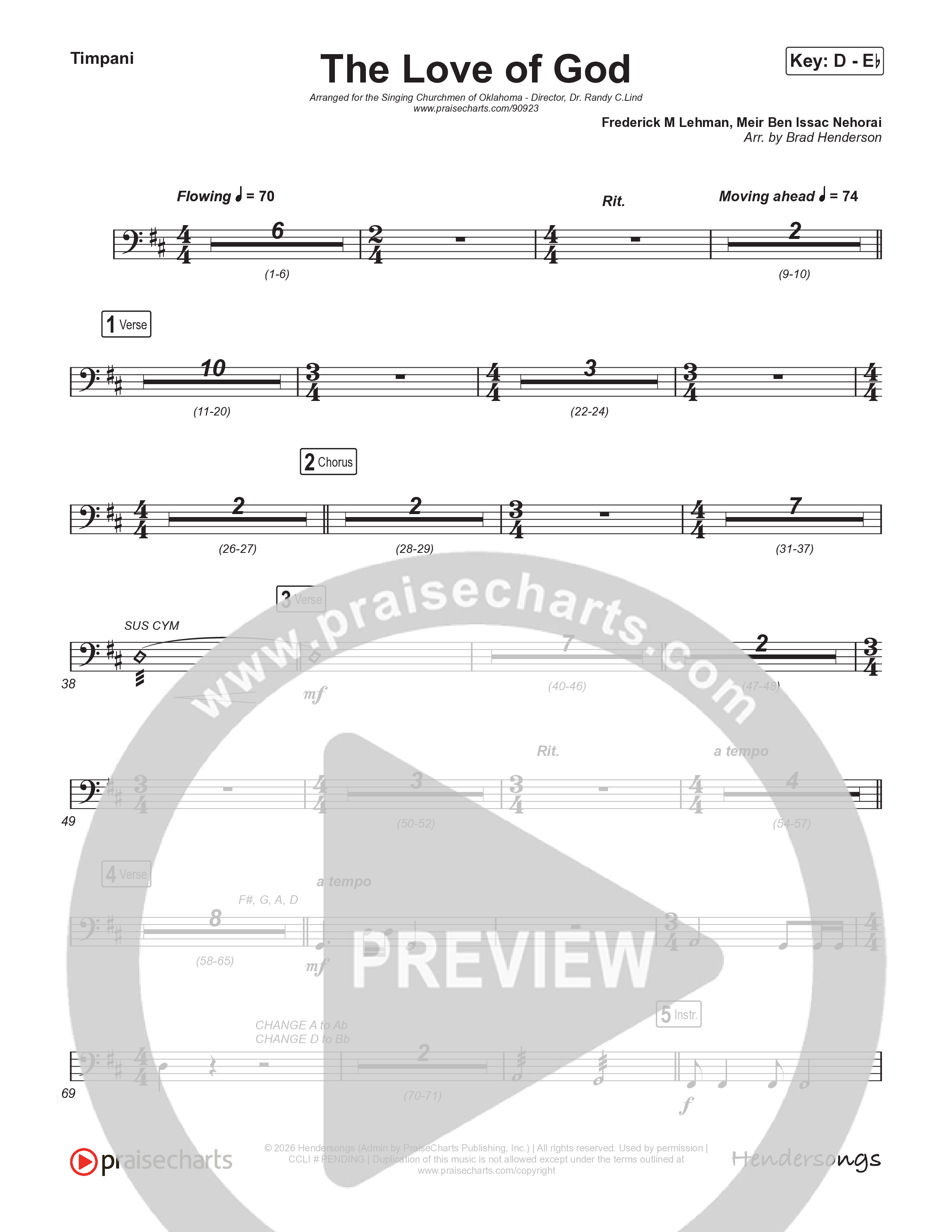 The Love Of God (Choral Anthem) Timpani (Brad Henderson)