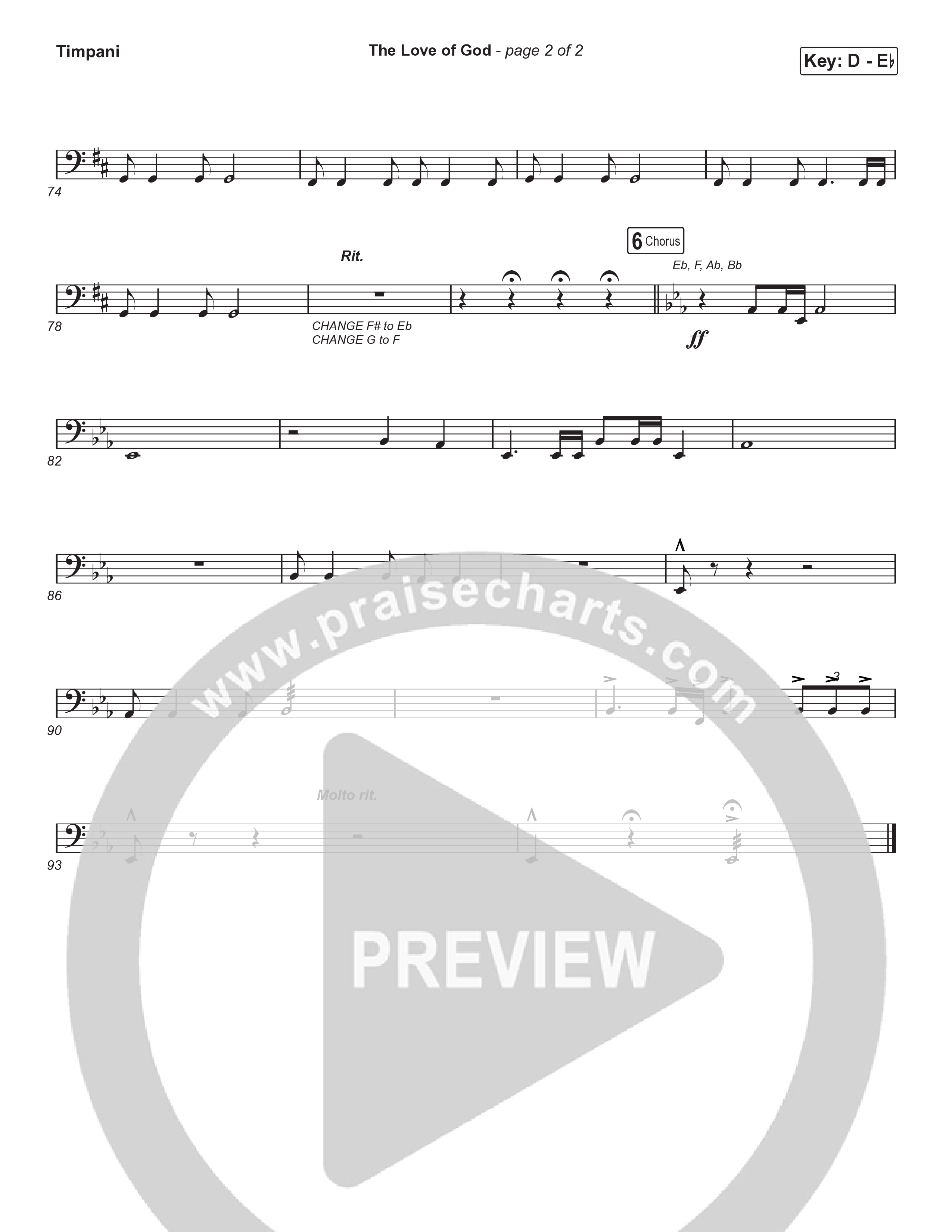 The Love Of God (Choral Anthem) Timpani (Brad Henderson)