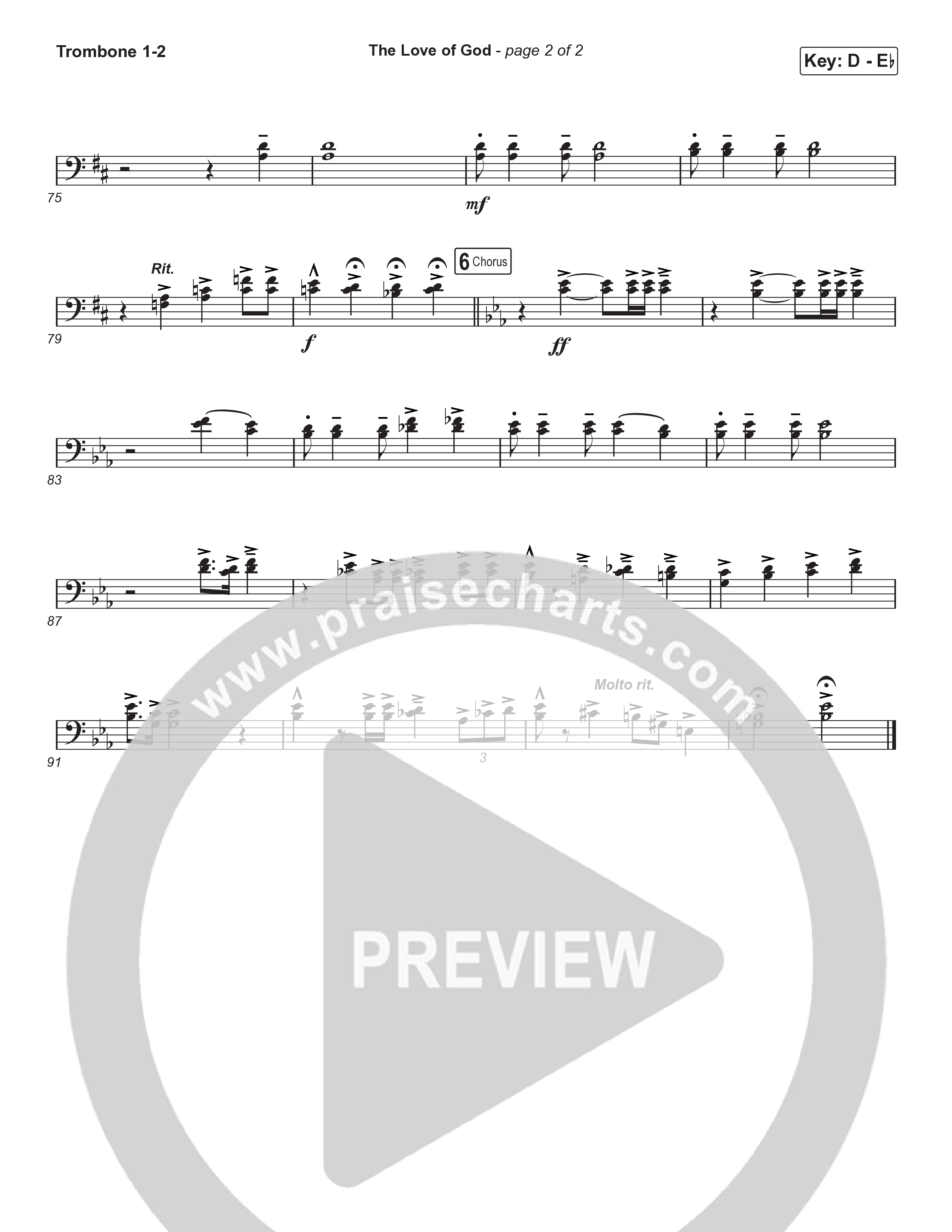 The Love Of God (Choral Anthem) Trombone 1/2 (Brad Henderson)