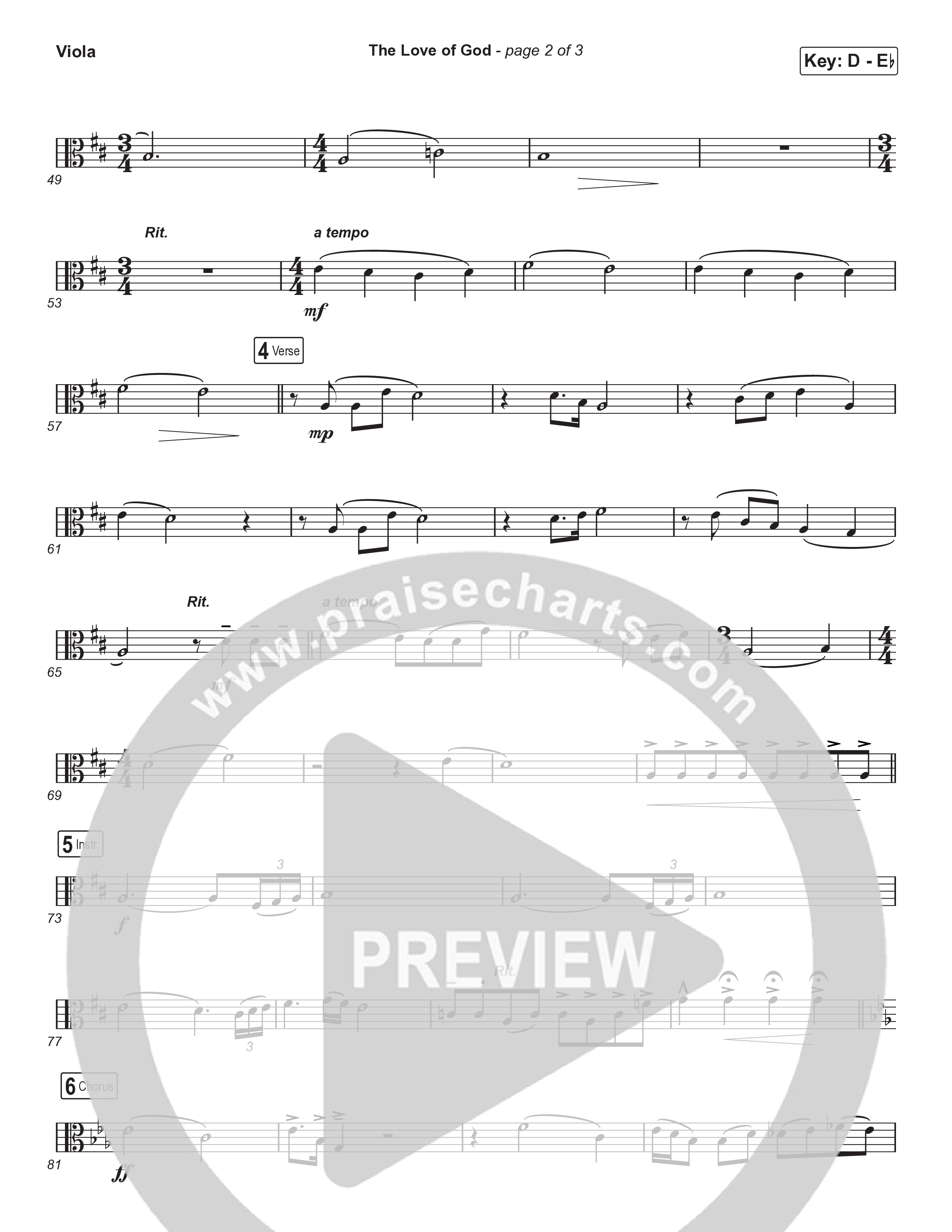 The Love Of God (Choral Anthem) Viola (Brad Henderson)