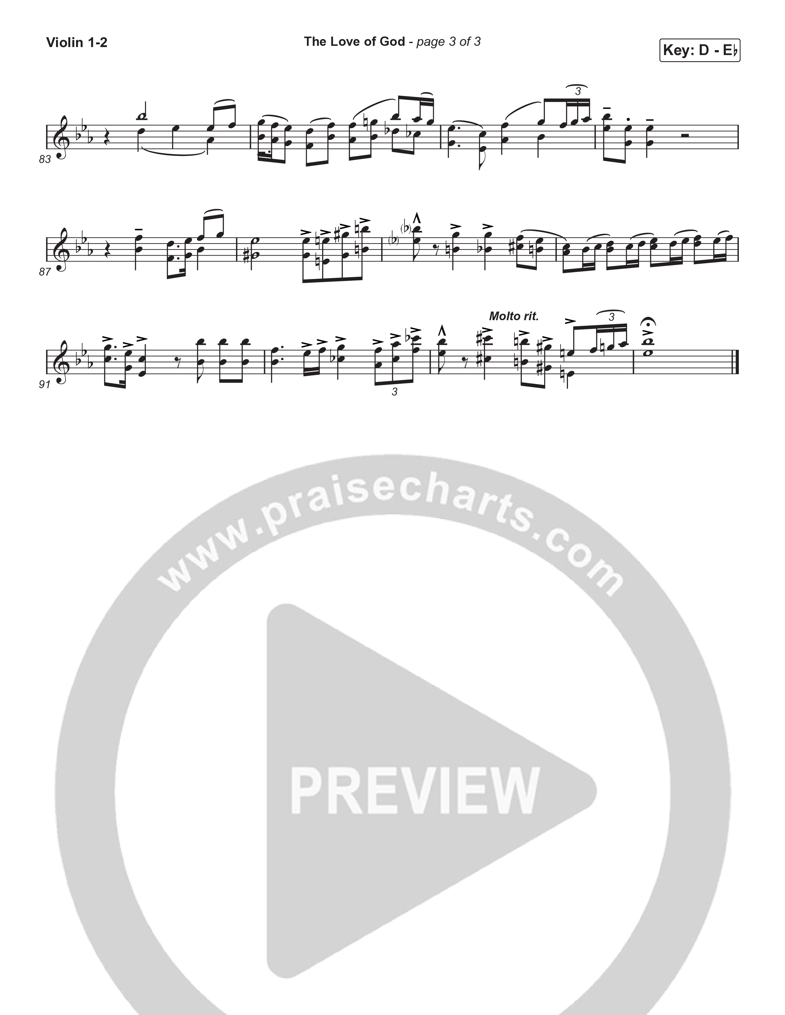The Love Of God (Choral Anthem) Violin 1/2 (Brad Henderson)