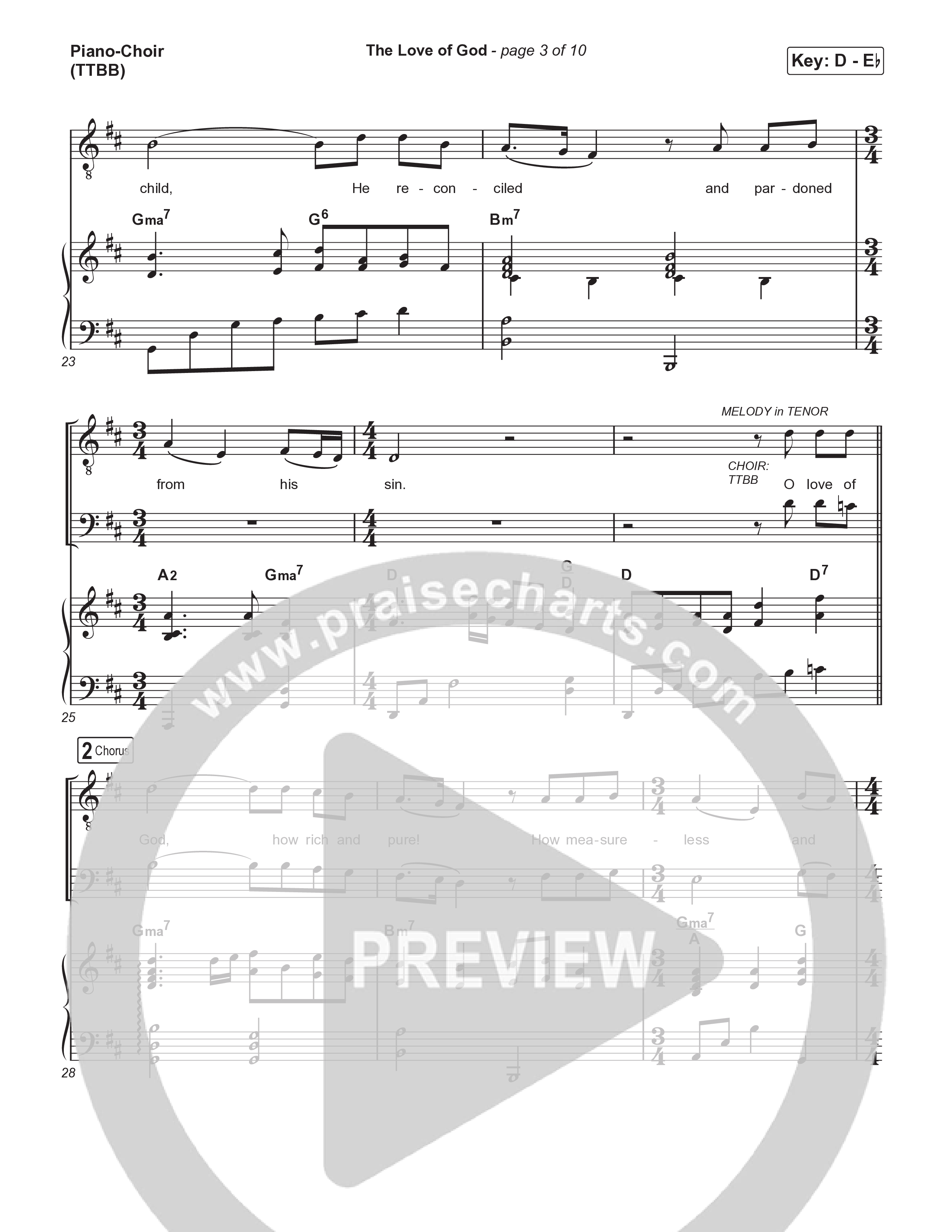 The Love Of God (Choral Anthem) Piano/Vocal (Brad Henderson)