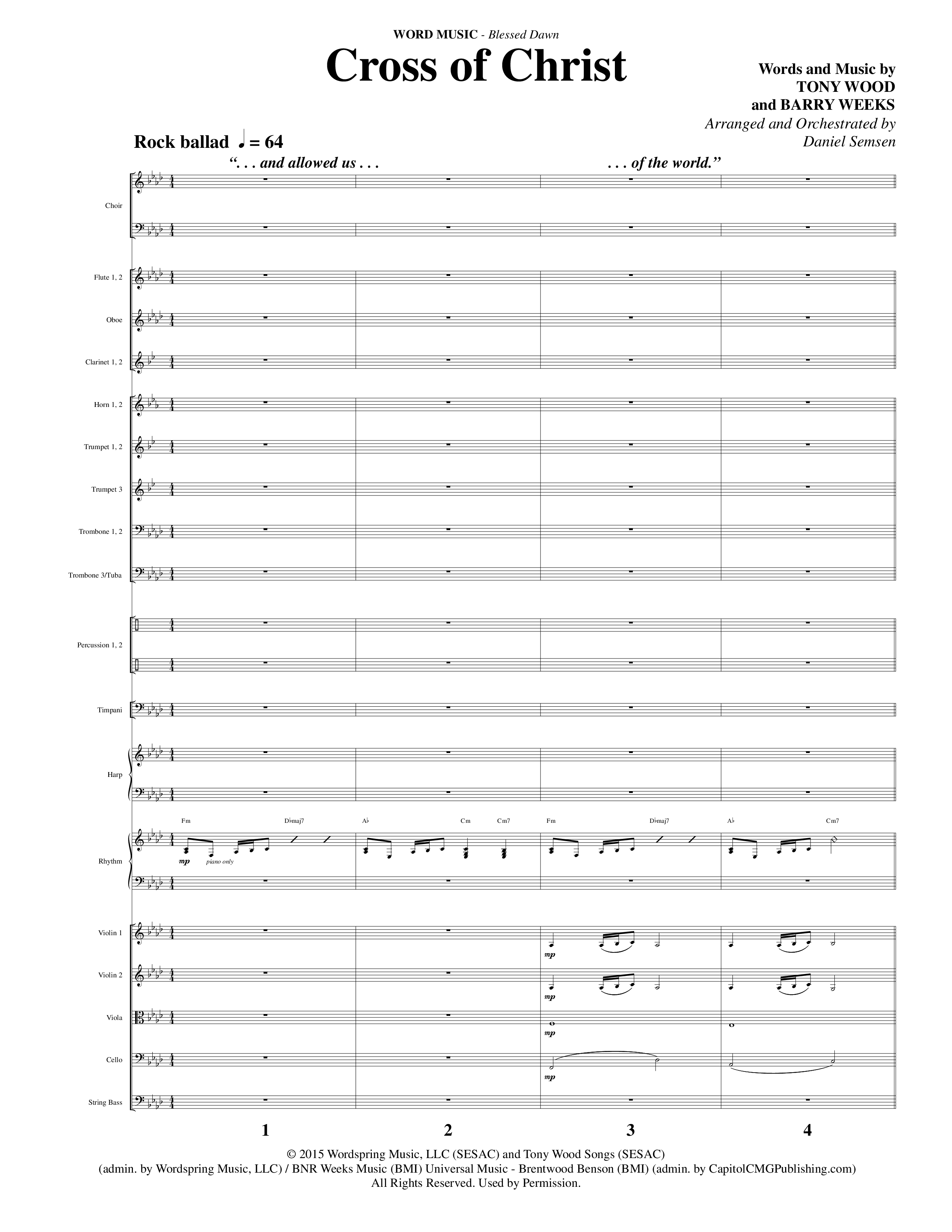 Blessed Dawn (10 Song Choral Collection) Song 4 (Orchestration) (Arr. Daniel Semsen)
