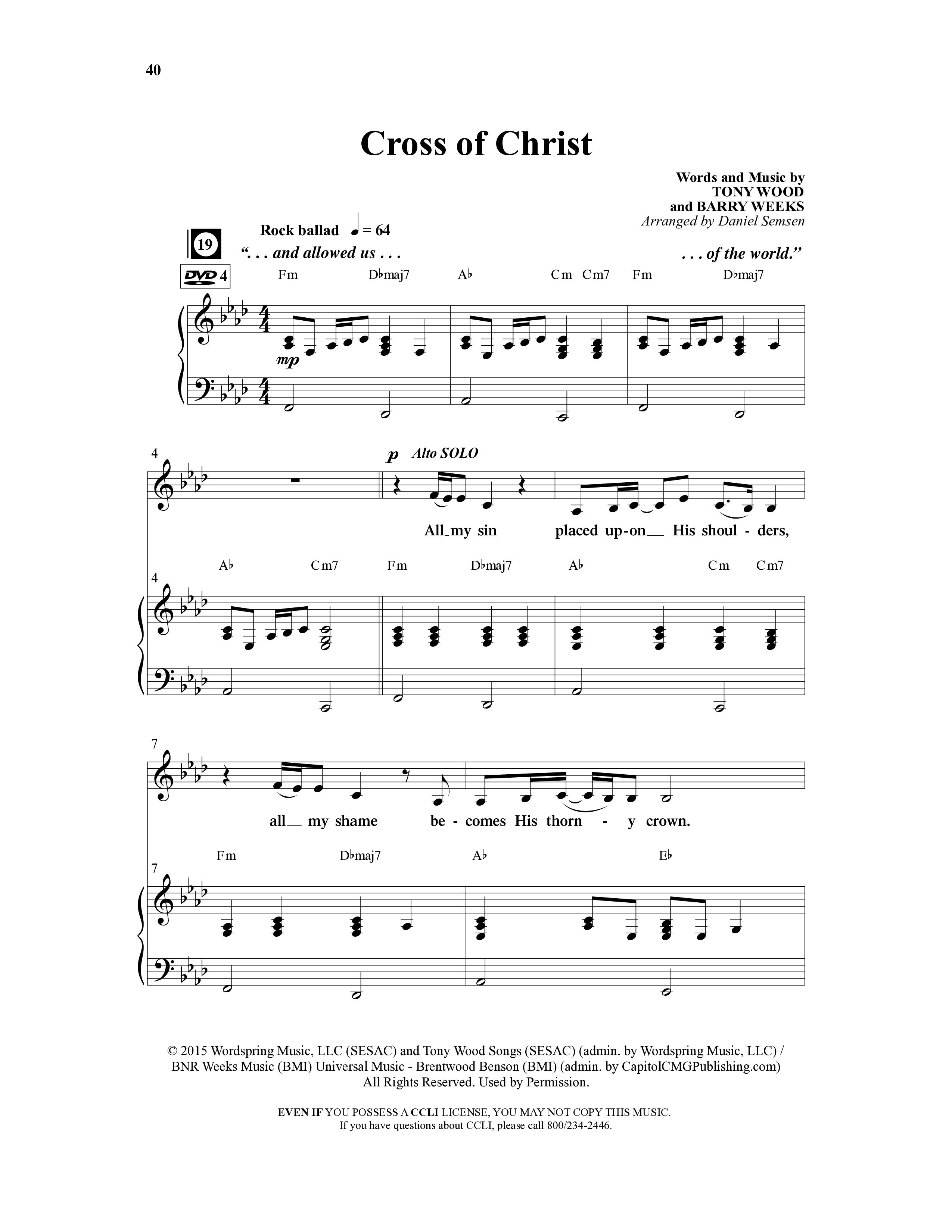 Blessed Dawn (10 Song Choral Collection) Song 4 (Piano SATB) (Arr. Daniel Semsen)