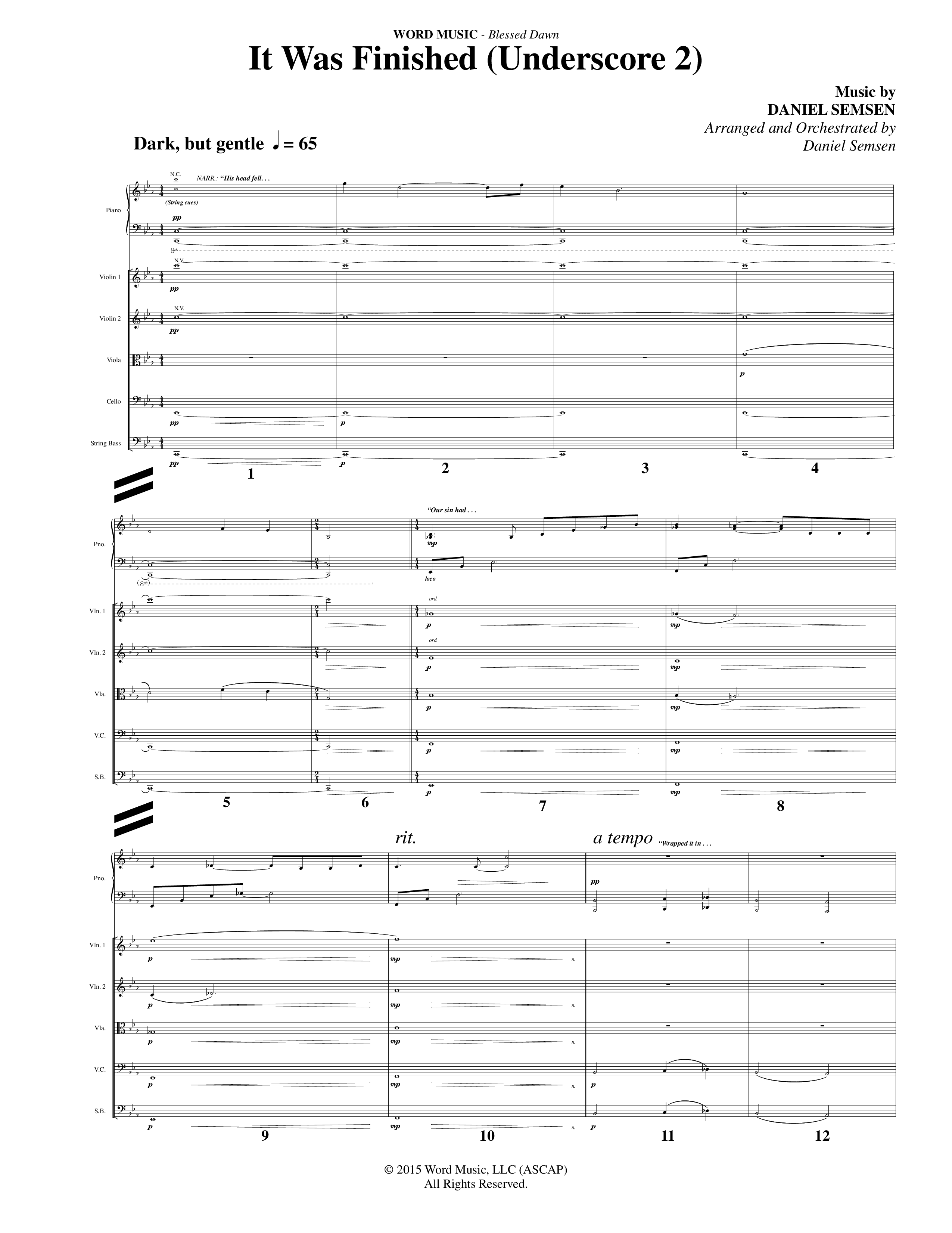 Blessed Dawn (10 Song Choral Collection) Song 5 (Orchestration) (Arr. Daniel Semsen)
