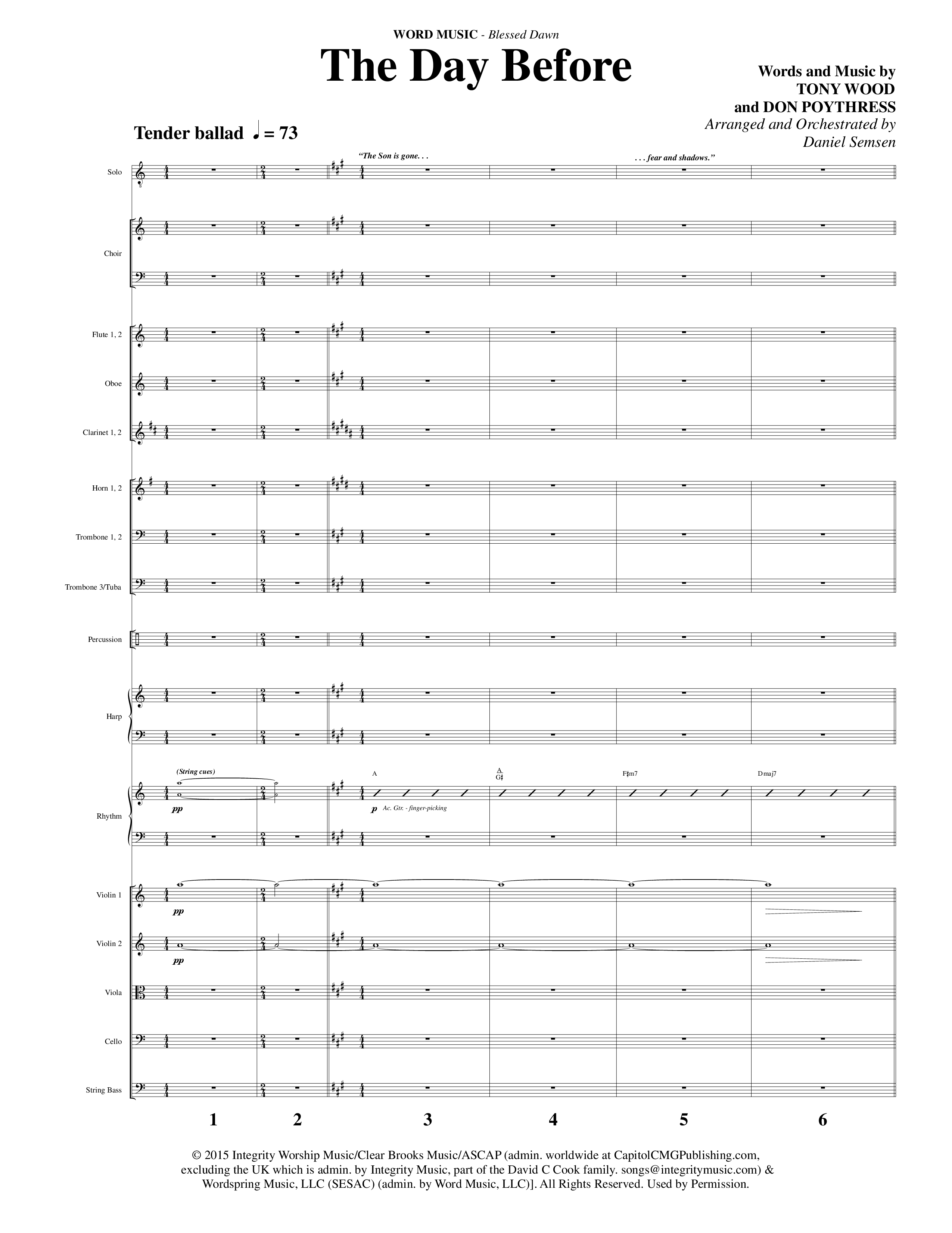Blessed Dawn (10 Song Choral Collection) Song 6 (Orchestration) (Arr. Daniel Semsen)