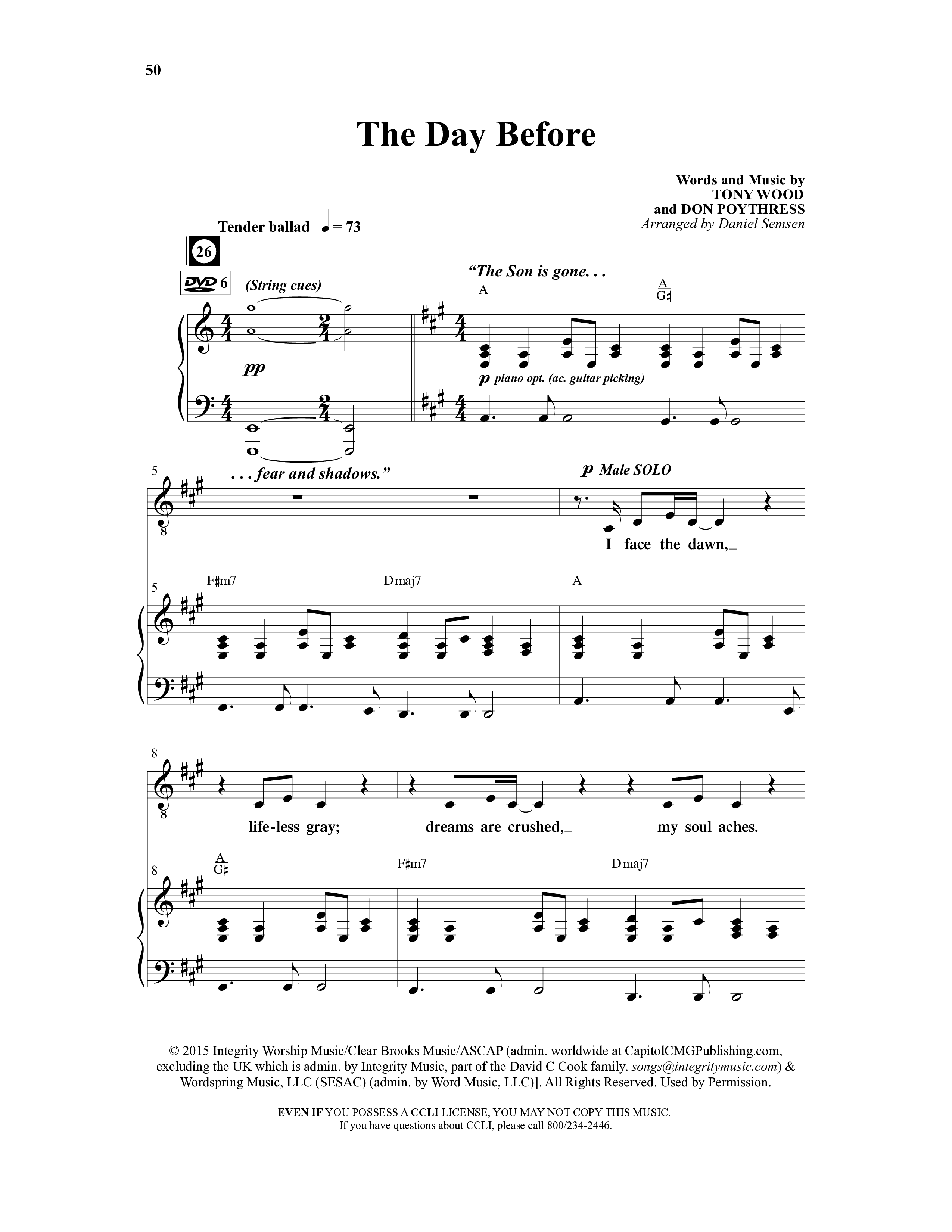 Blessed Dawn (10 Song Choral Collection) Song 6 (Piano SATB) (Arr. Daniel Semsen)