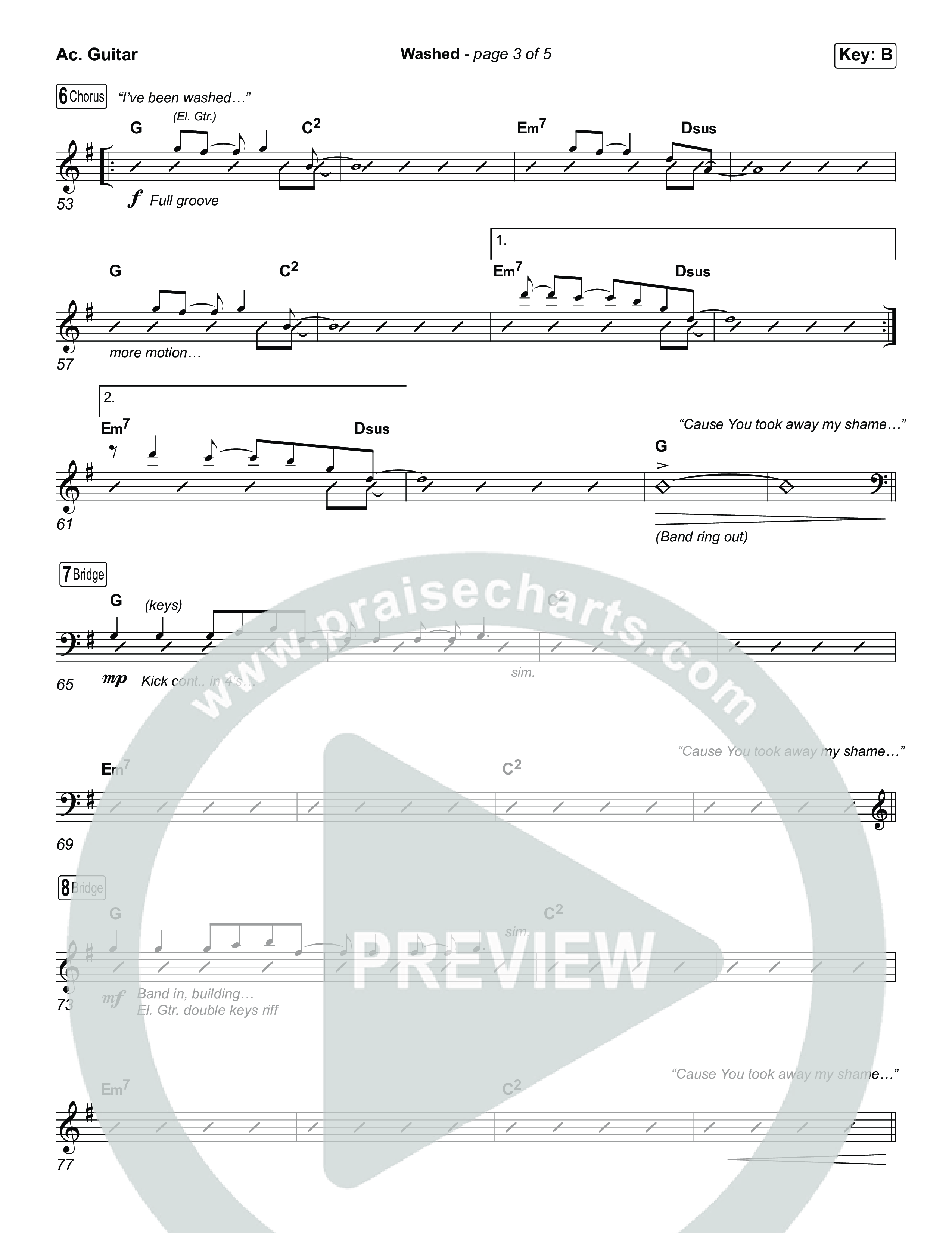 Washed (Choral Anthem SATB) Acoustic Guitar (ELEVATION RHYTHM / Arr. Luke Gambill)