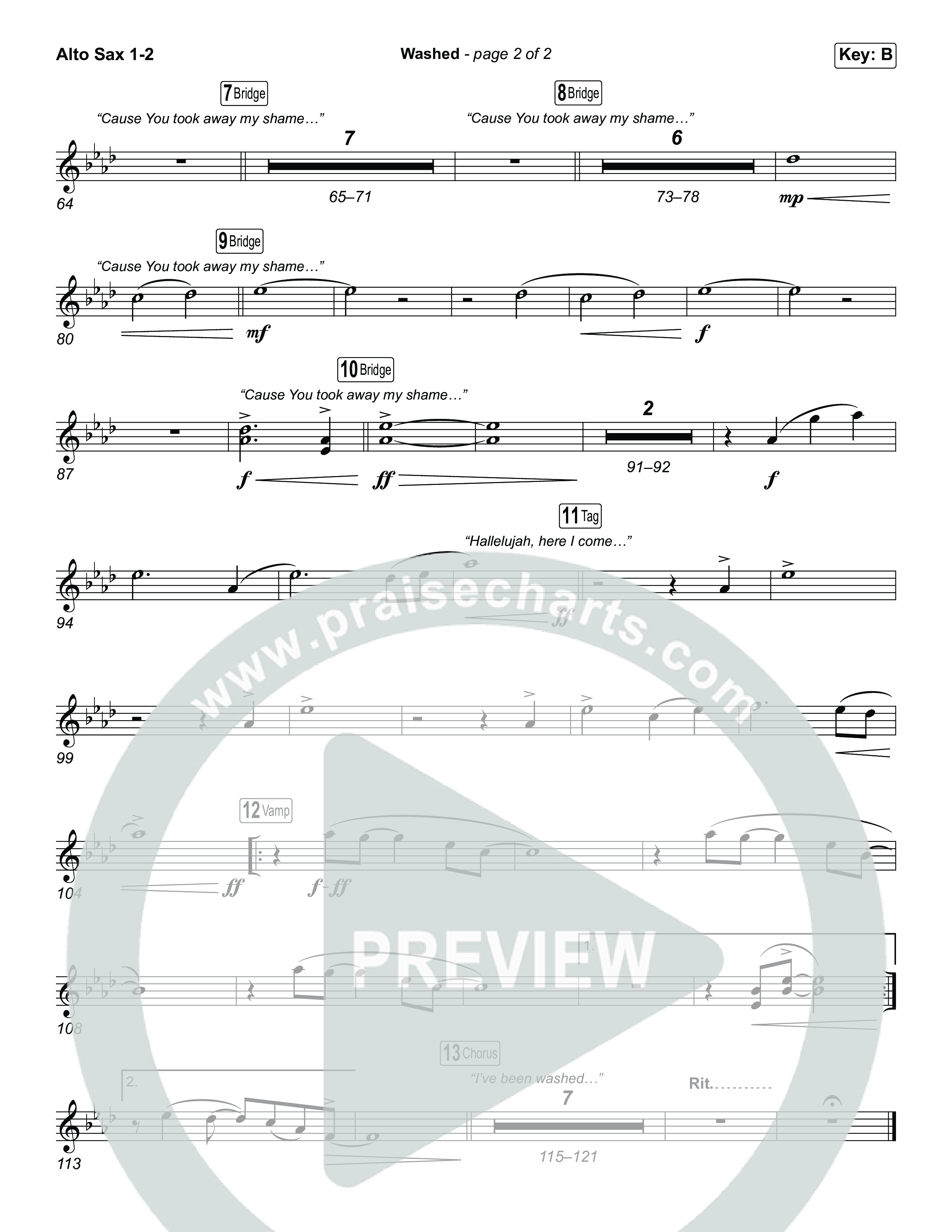 Washed (Choral Anthem SATB) Sax Pack (ELEVATION RHYTHM / Arr. Luke Gambill)
