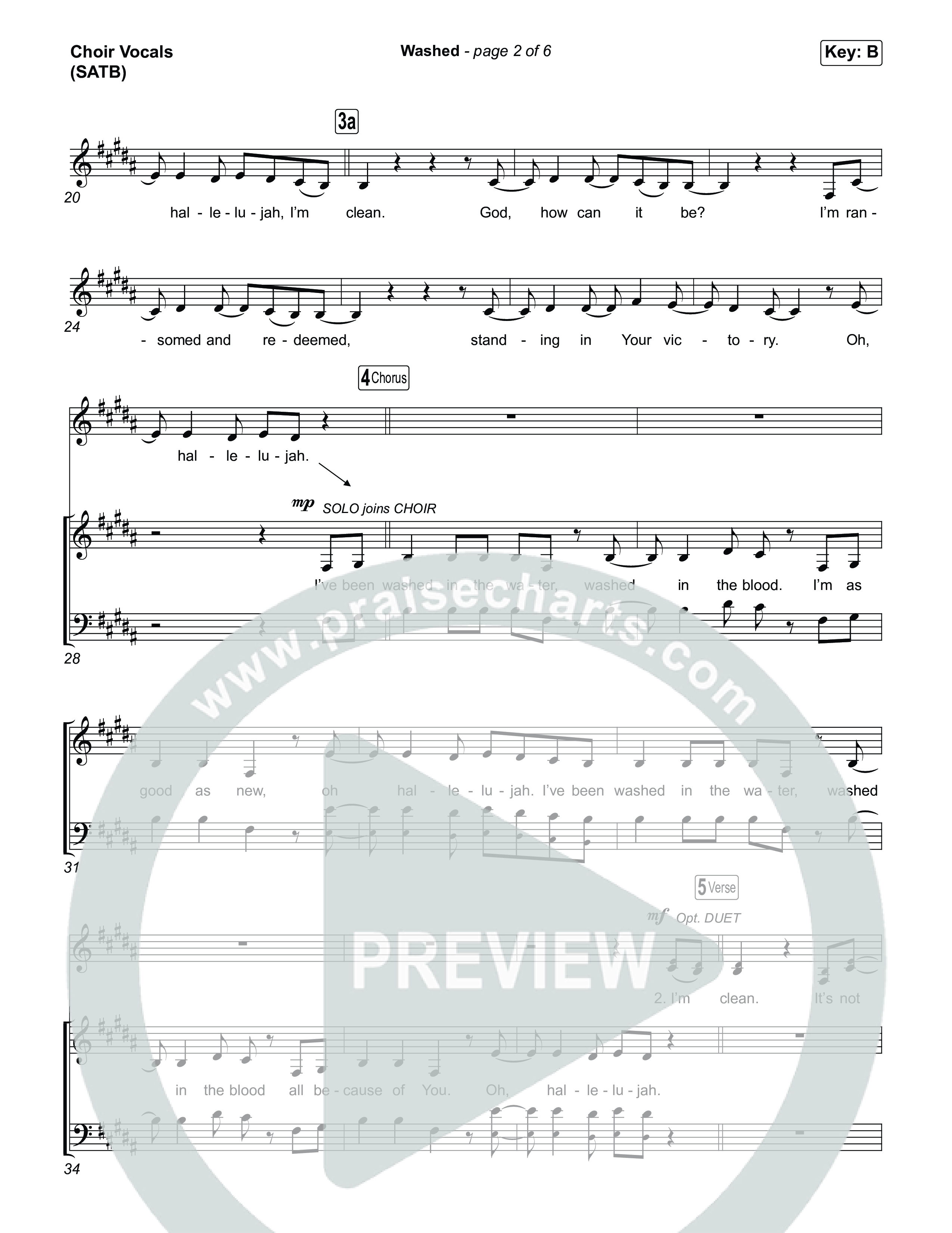 Washed (Choral Anthem SATB) Choir Sheet (SATB) (ELEVATION RHYTHM / Arr. Luke Gambill)