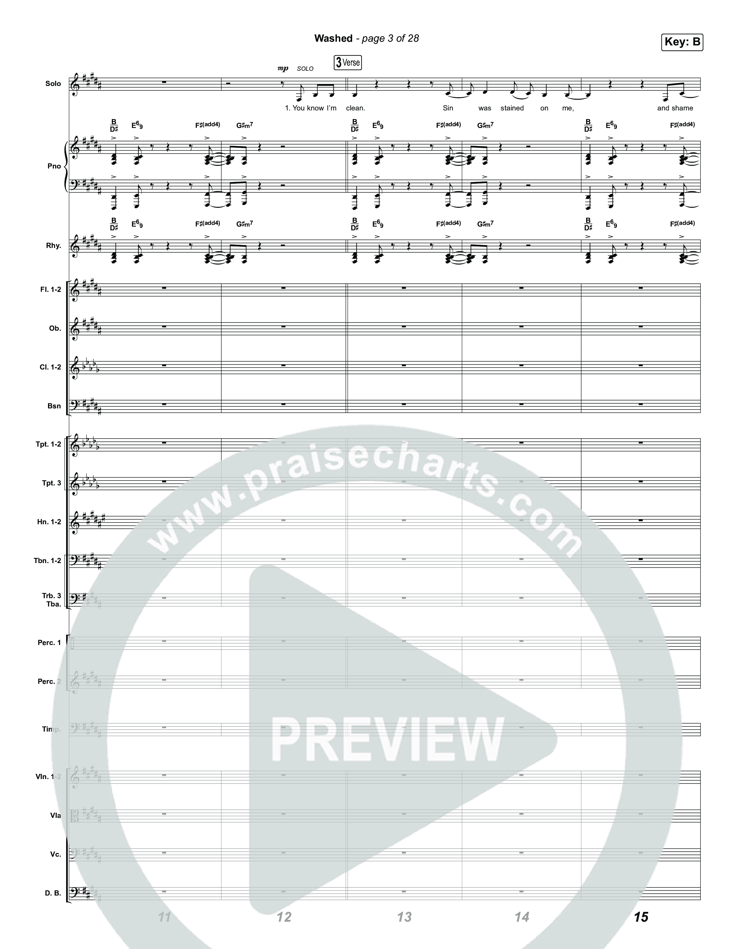 Washed (Choral Anthem SATB) Conductor's Score (ELEVATION RHYTHM / Arr. Luke Gambill)