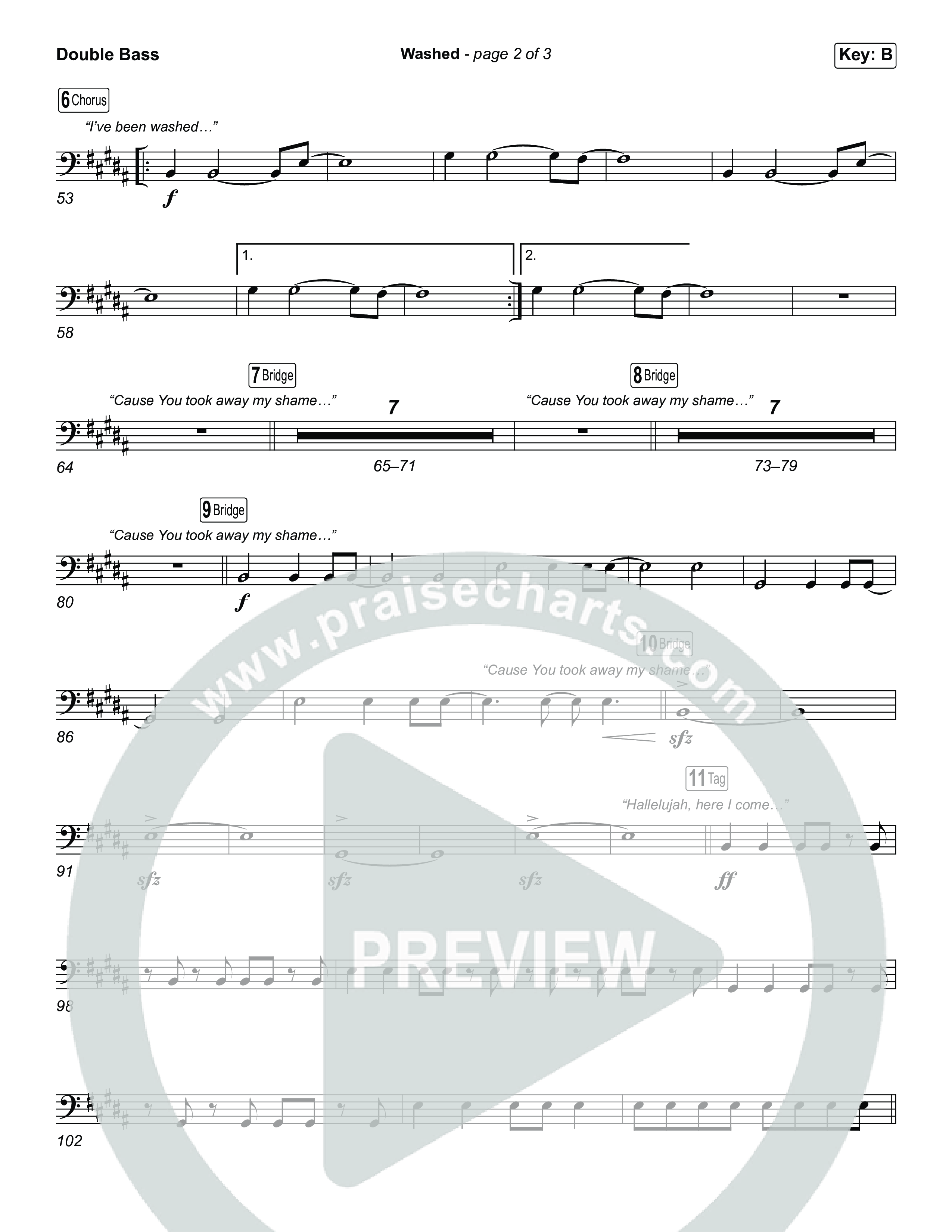 Washed (Choral Anthem SATB) String Bass (ELEVATION RHYTHM / Arr. Luke Gambill)