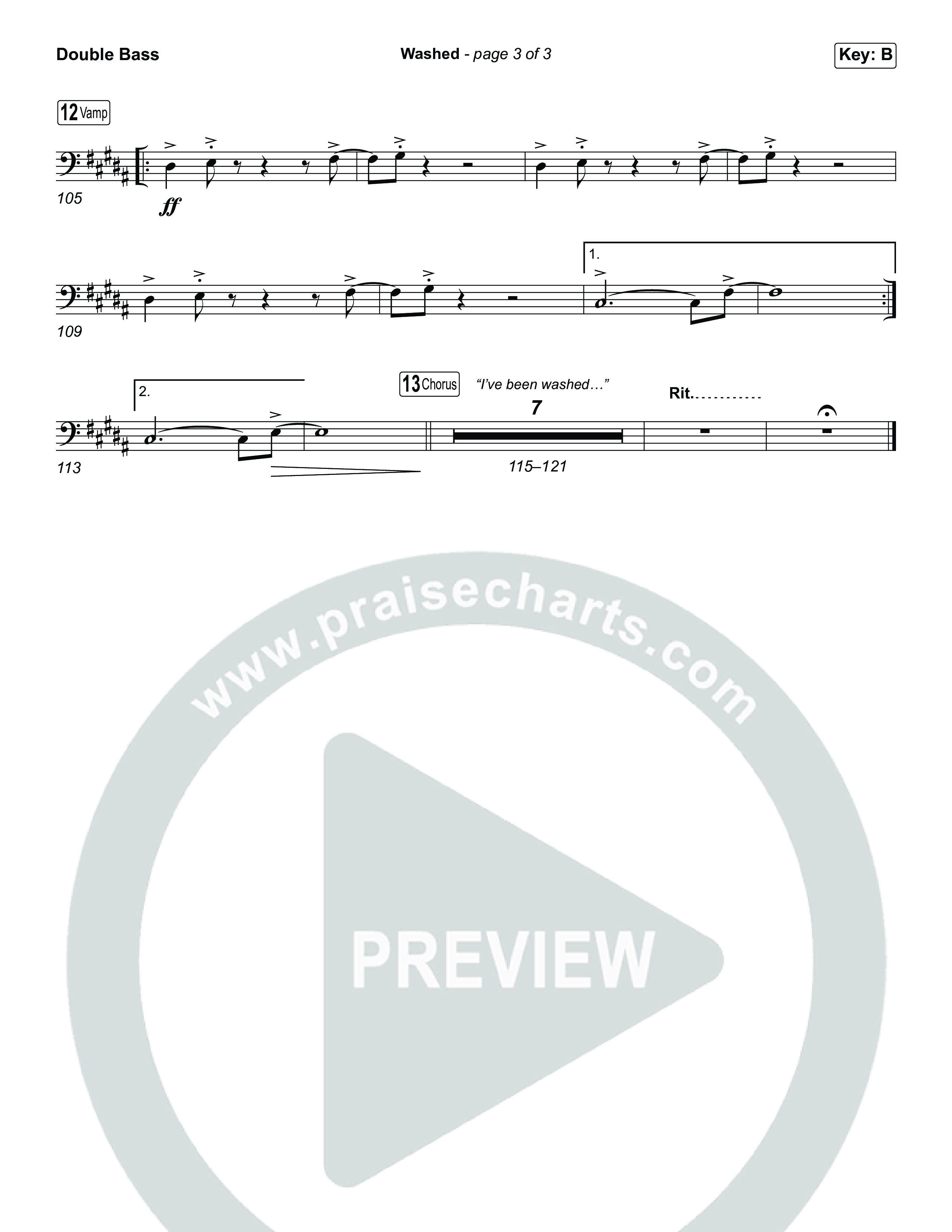Washed (Choral Anthem SATB) String Bass (ELEVATION RHYTHM / Arr. Luke Gambill)