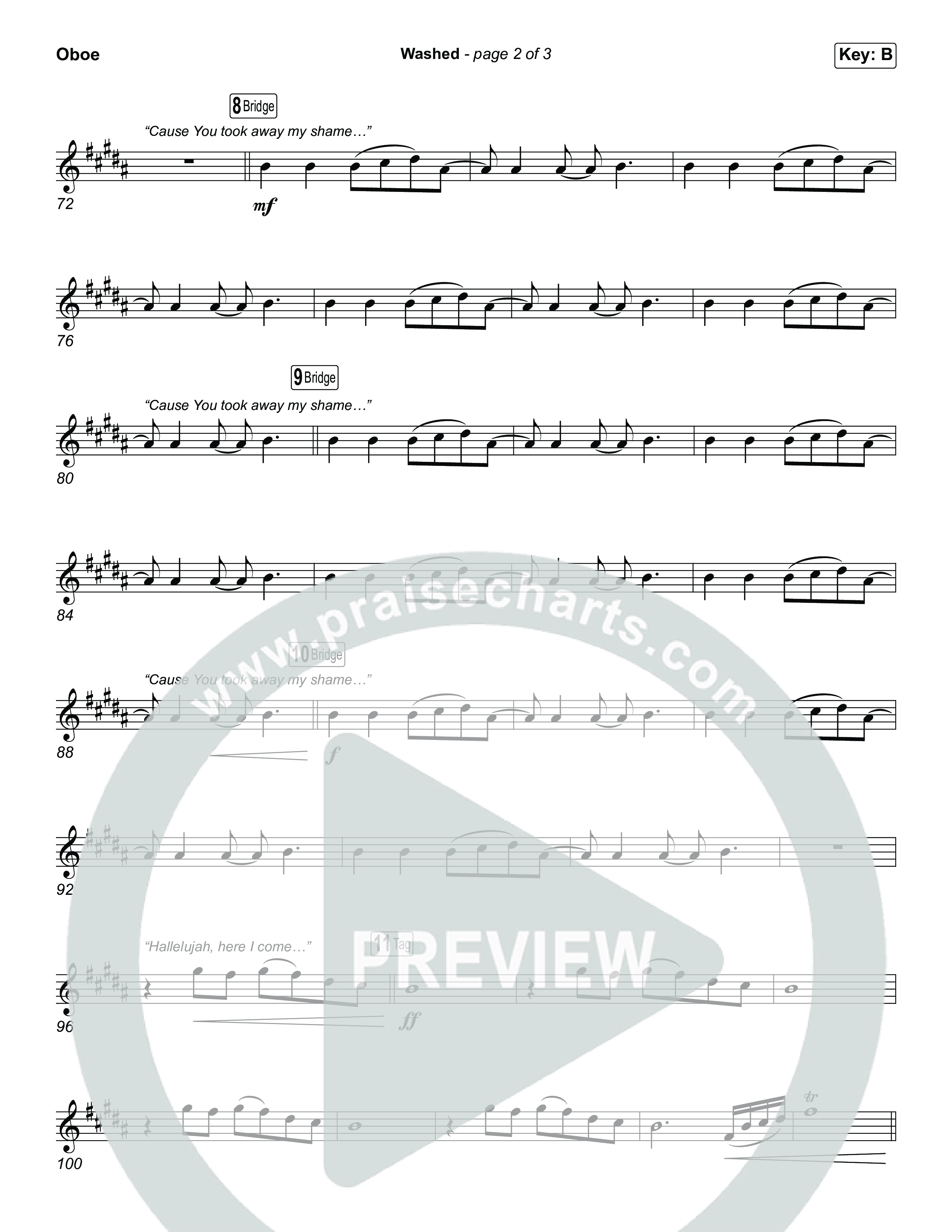 Washed (Choral Anthem SATB) Oboe (ELEVATION RHYTHM / Arr. Luke Gambill)