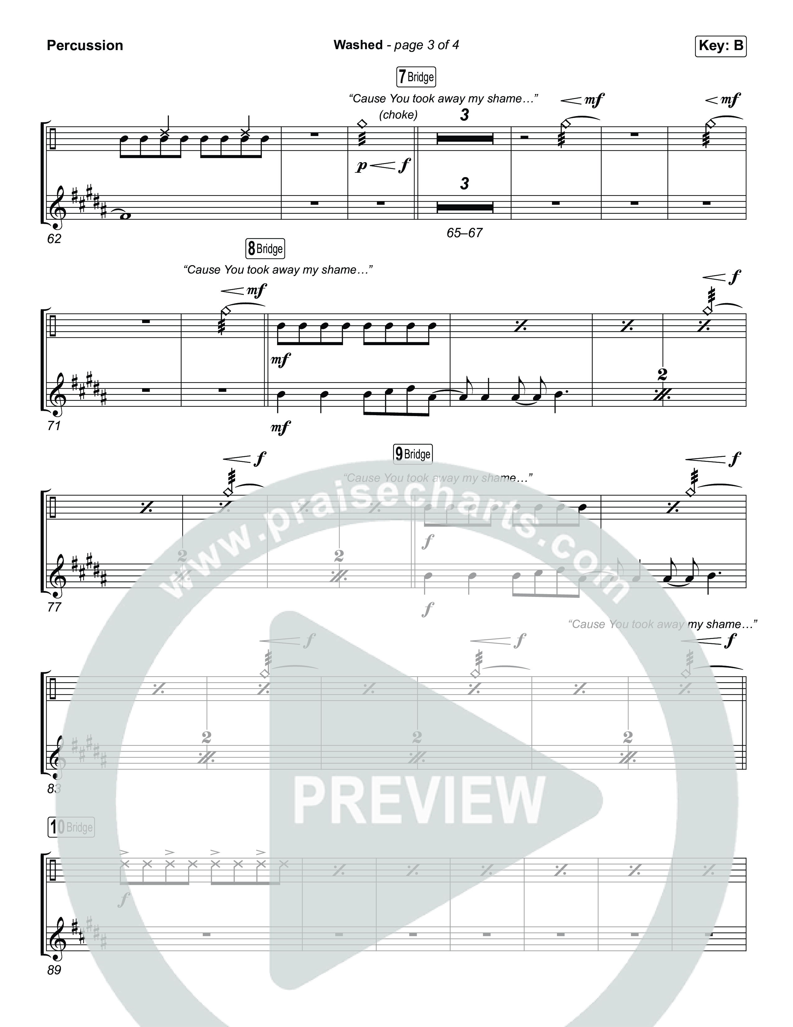 Washed (Choral Anthem SATB) Percussion (ELEVATION RHYTHM / Arr. Luke Gambill)