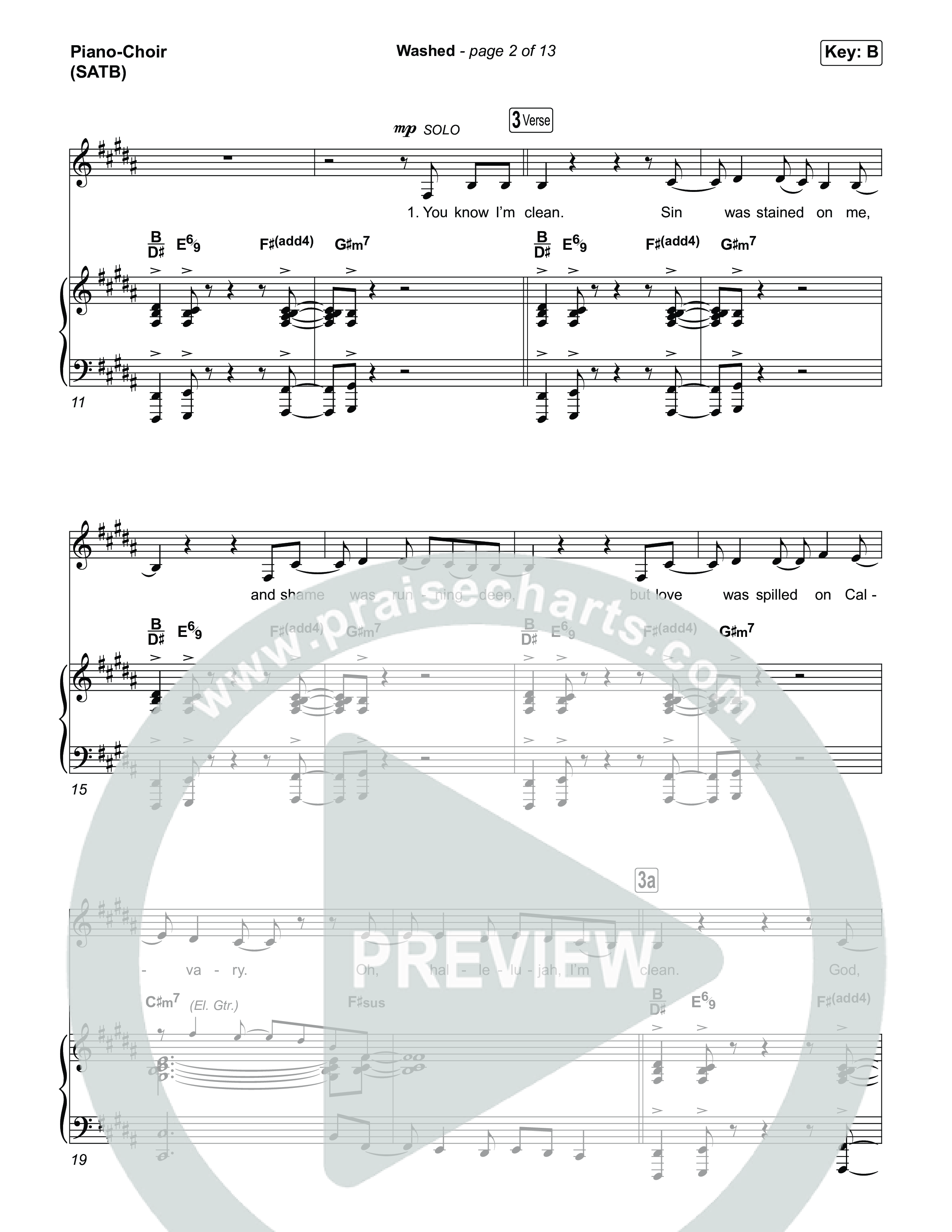 Washed (Choral Anthem SATB) Piano/Vocal (SATB) (ELEVATION RHYTHM / Arr. Luke Gambill)