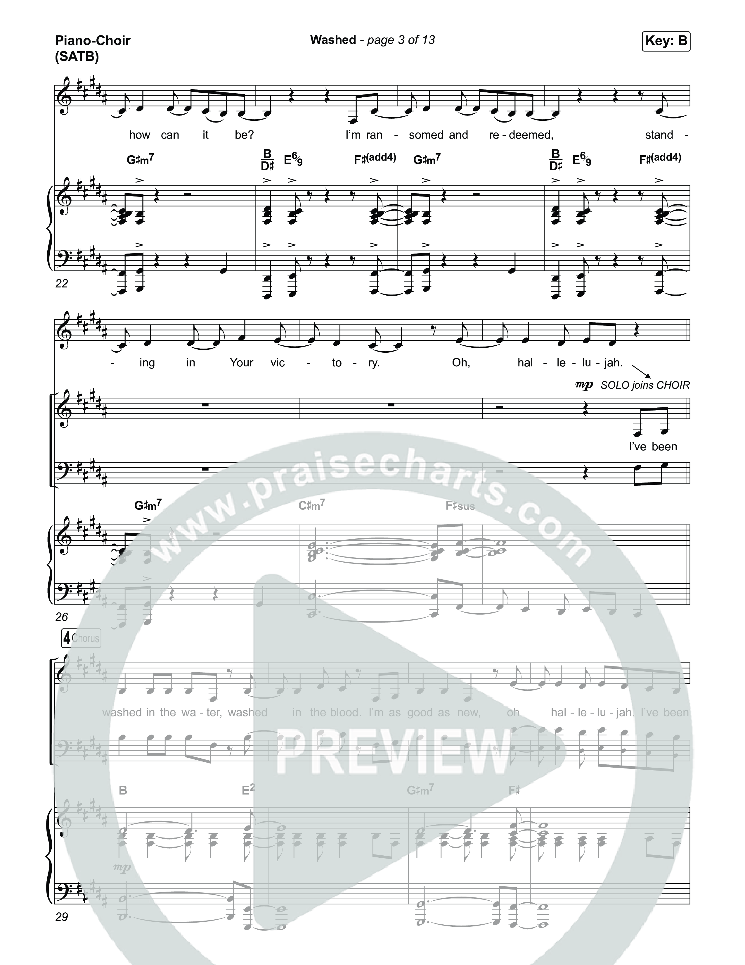 Washed (Choral Anthem SATB) Piano/Vocal (SATB) (ELEVATION RHYTHM / Arr. Luke Gambill)