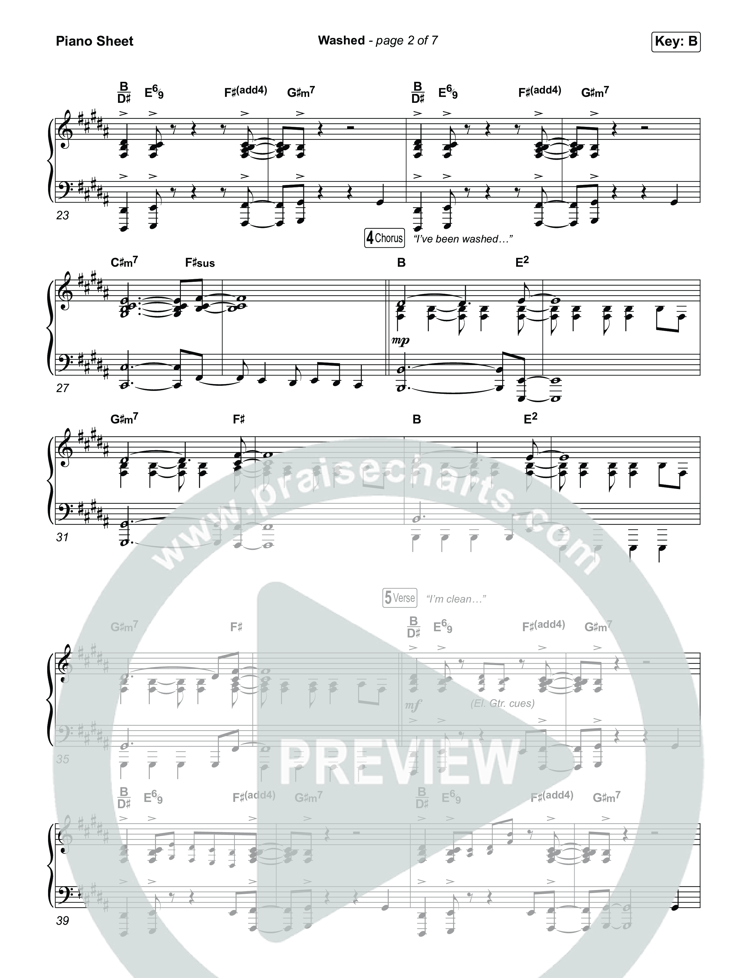 Washed (Choral Anthem SATB) Piano Sheet (ELEVATION RHYTHM / Arr. Luke Gambill)