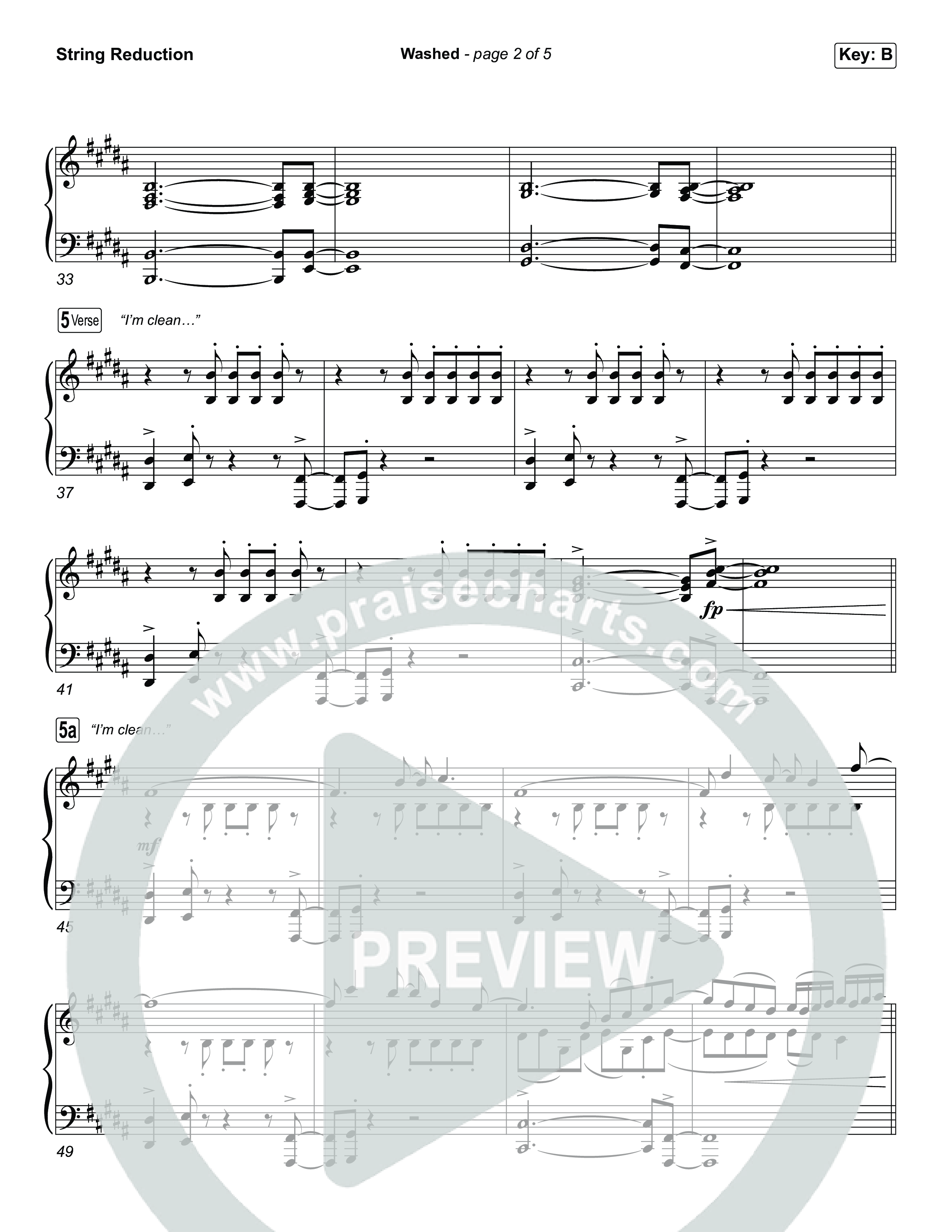 Washed (Choral Anthem SATB) String Reduction (ELEVATION RHYTHM / Arr. Luke Gambill)