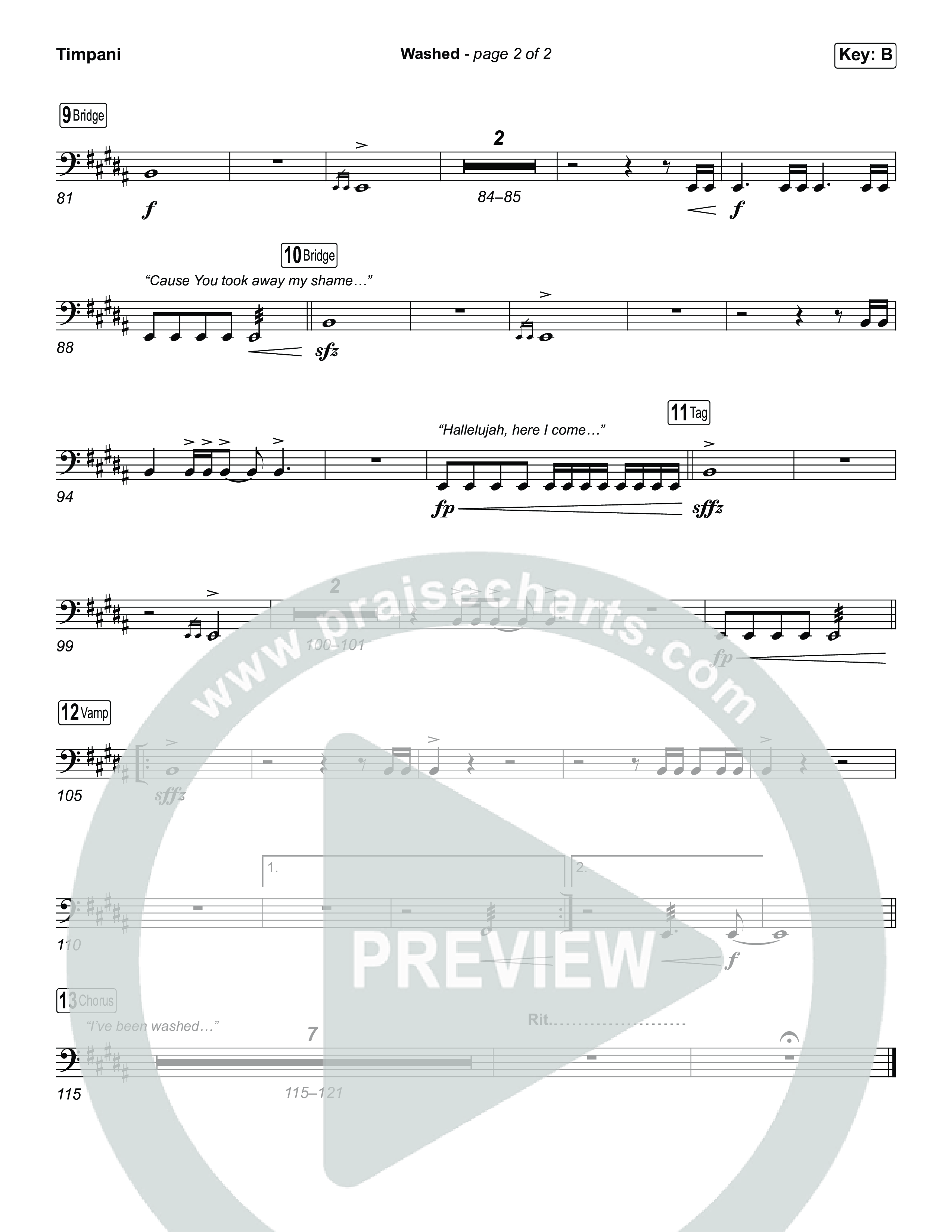Washed (Choral Anthem SATB) Timpani (ELEVATION RHYTHM / Arr. Luke Gambill)
