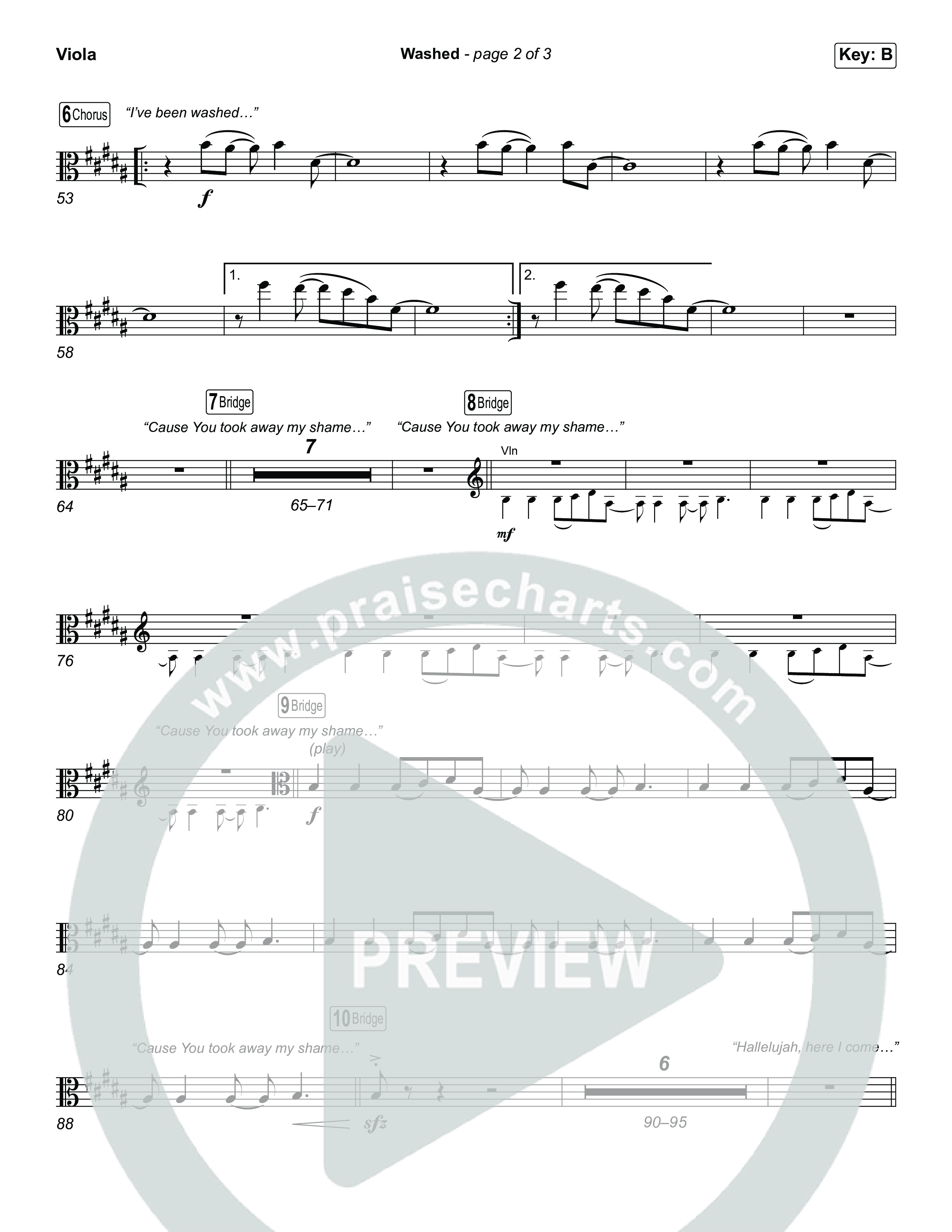 Washed (Choral Anthem SATB) Viola (ELEVATION RHYTHM / Arr. Luke Gambill)