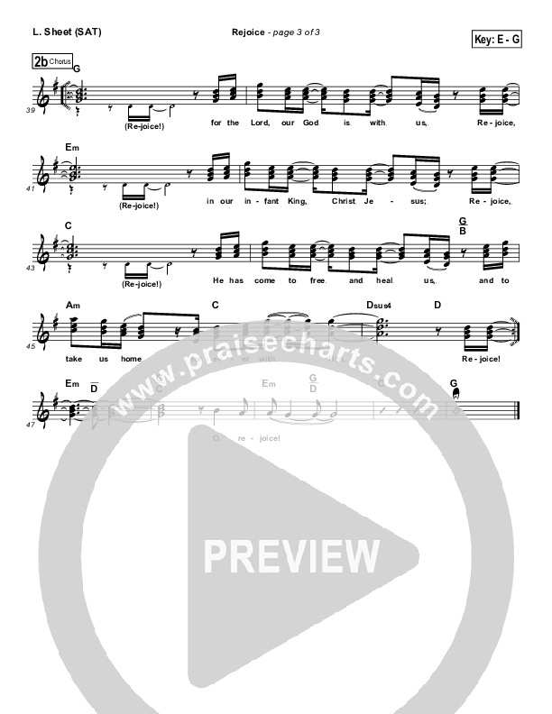 Rejoice Lead Sheet (SAT) ()