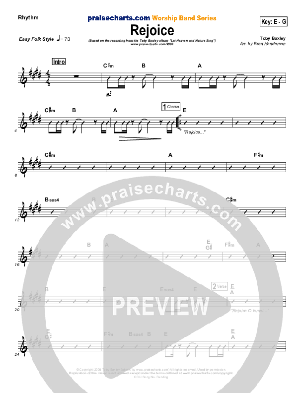 Rejoice Rhythm Chart ()