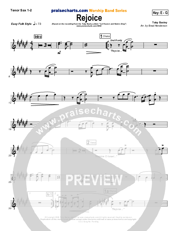 Rejoice Tenor Sax 1/2 ()