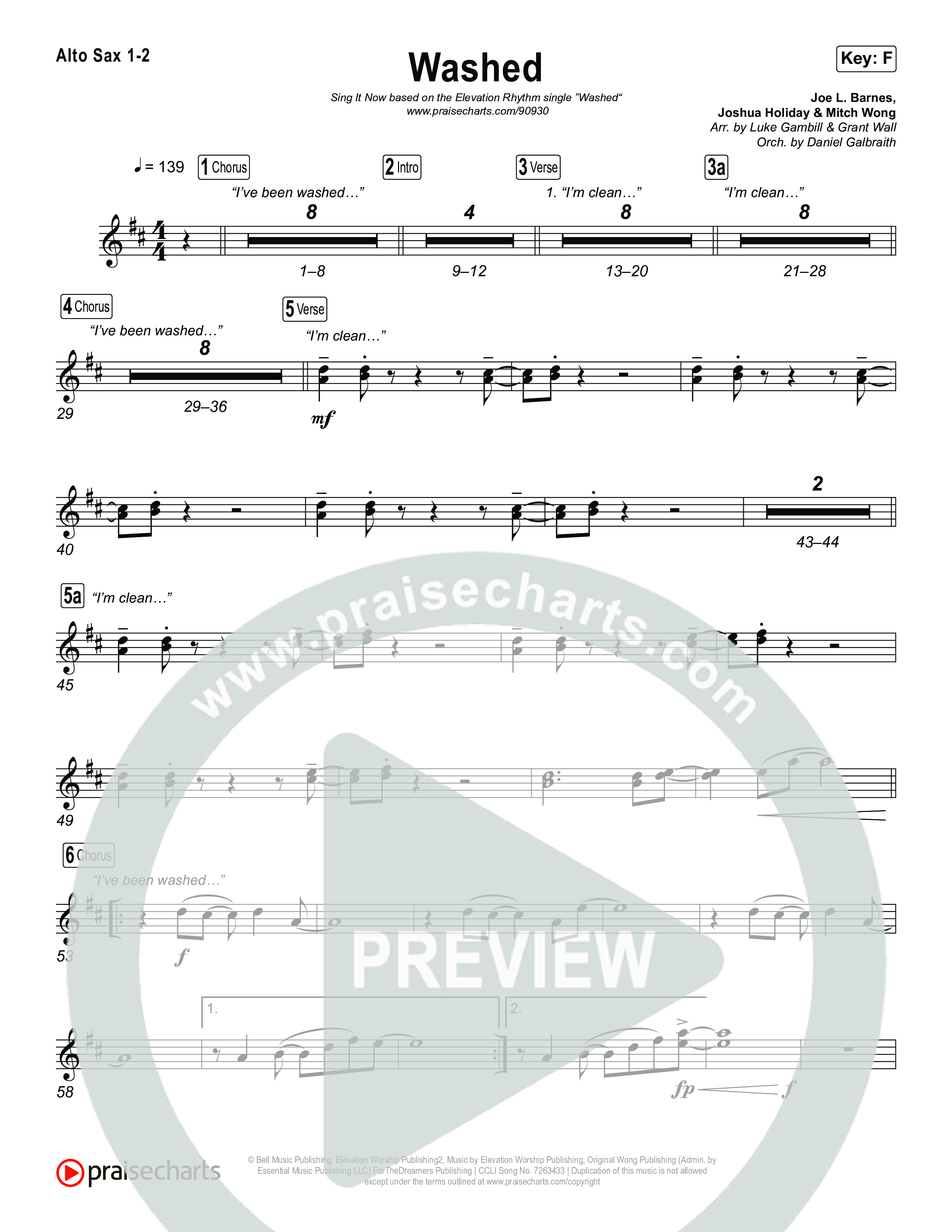 Washed (Sing It Now) Sax Pack (ELEVATION RHYTHM / Arr. Luke Gambill)
