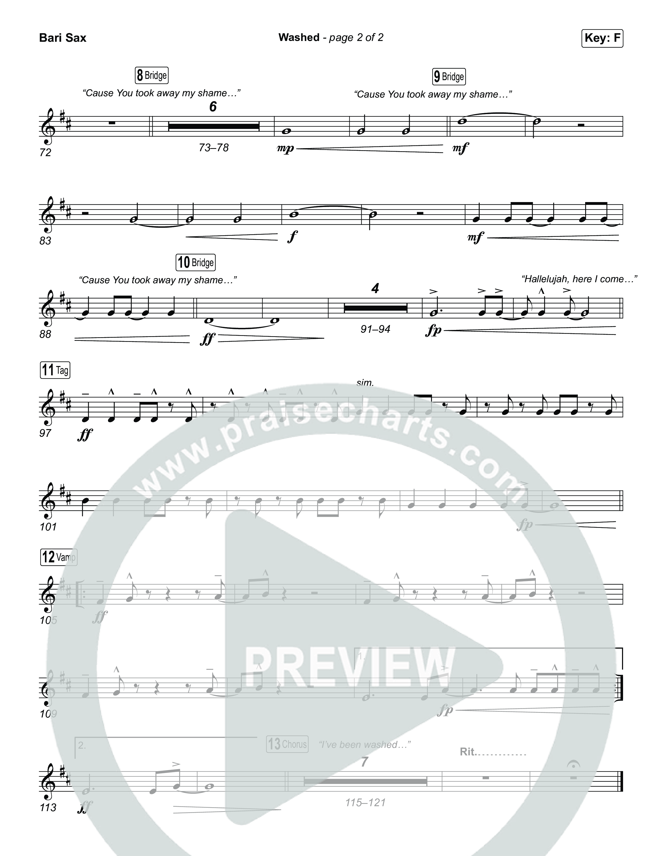 Washed (Sing It Now) Bari Sax (ELEVATION RHYTHM / Arr. Luke Gambill)
