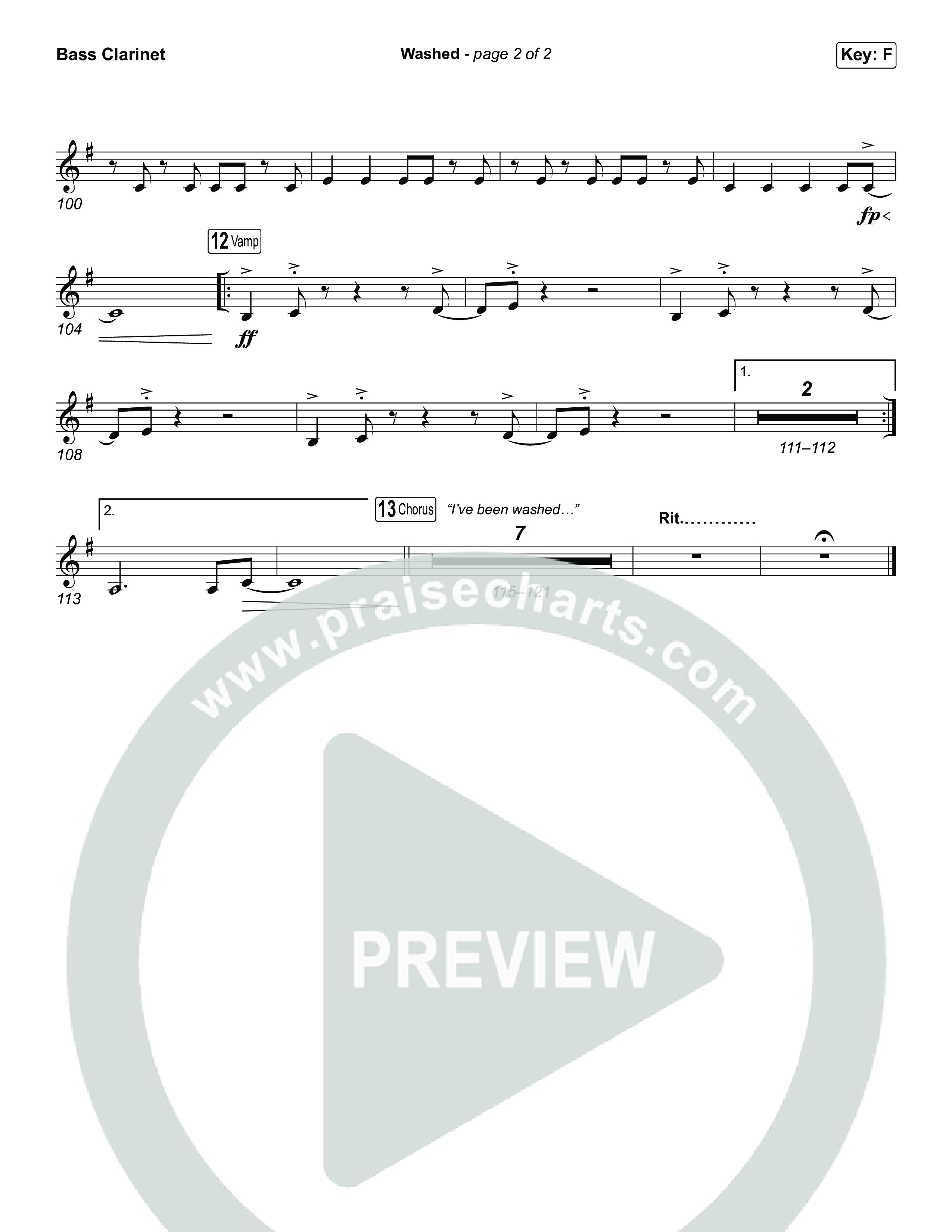 Washed (Sing It Now) Bass Clarinet (ELEVATION RHYTHM / Arr. Luke Gambill)