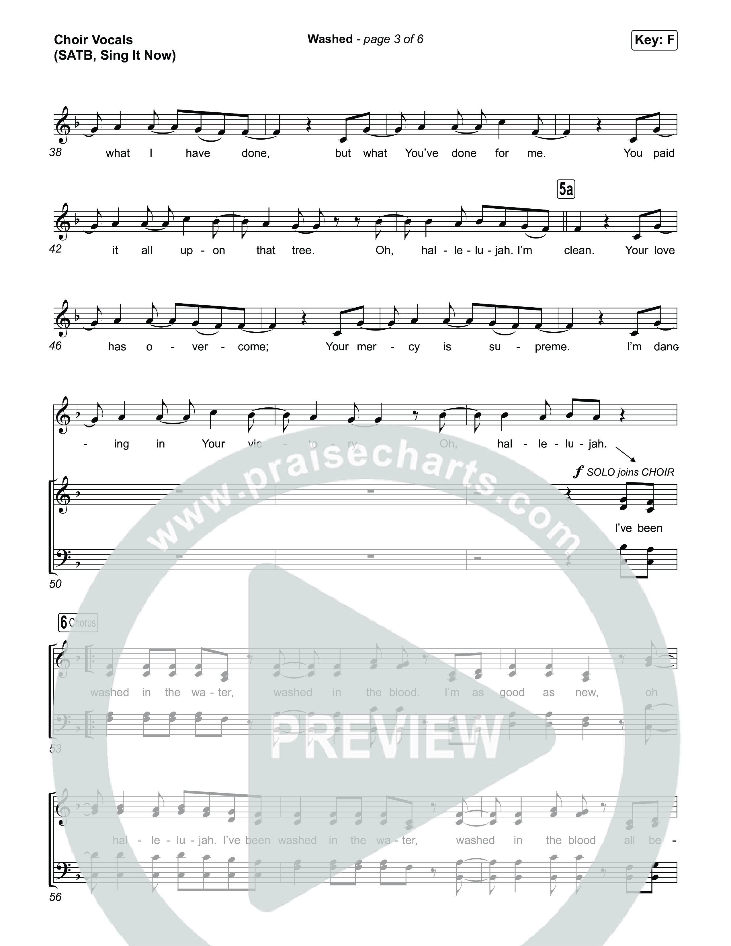 Washed (Sing It Now) Choir Sheet (SATB) (ELEVATION RHYTHM / Arr. Luke Gambill)