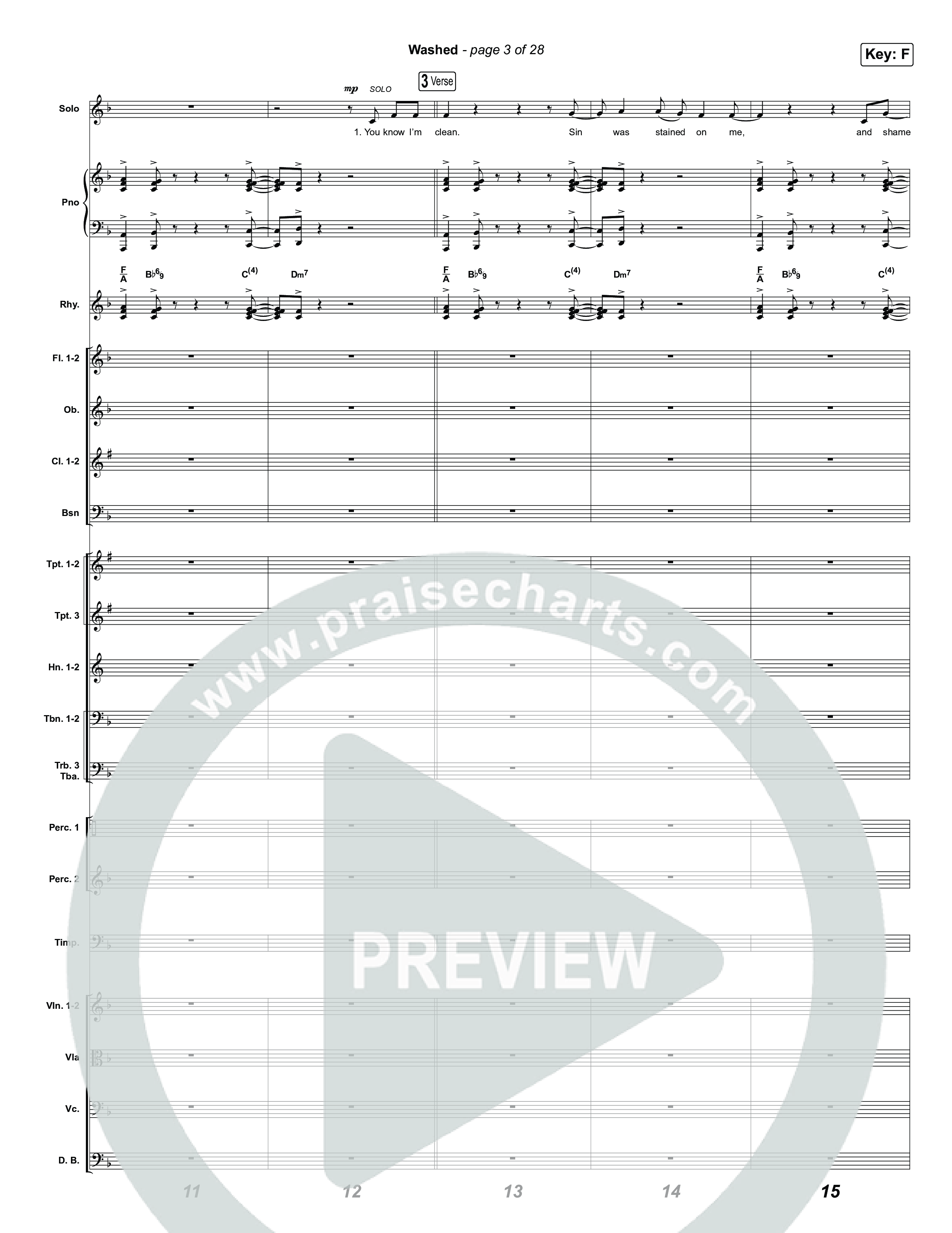 Washed (Sing It Now) Orchestration (ELEVATION RHYTHM / Arr. Luke Gambill)