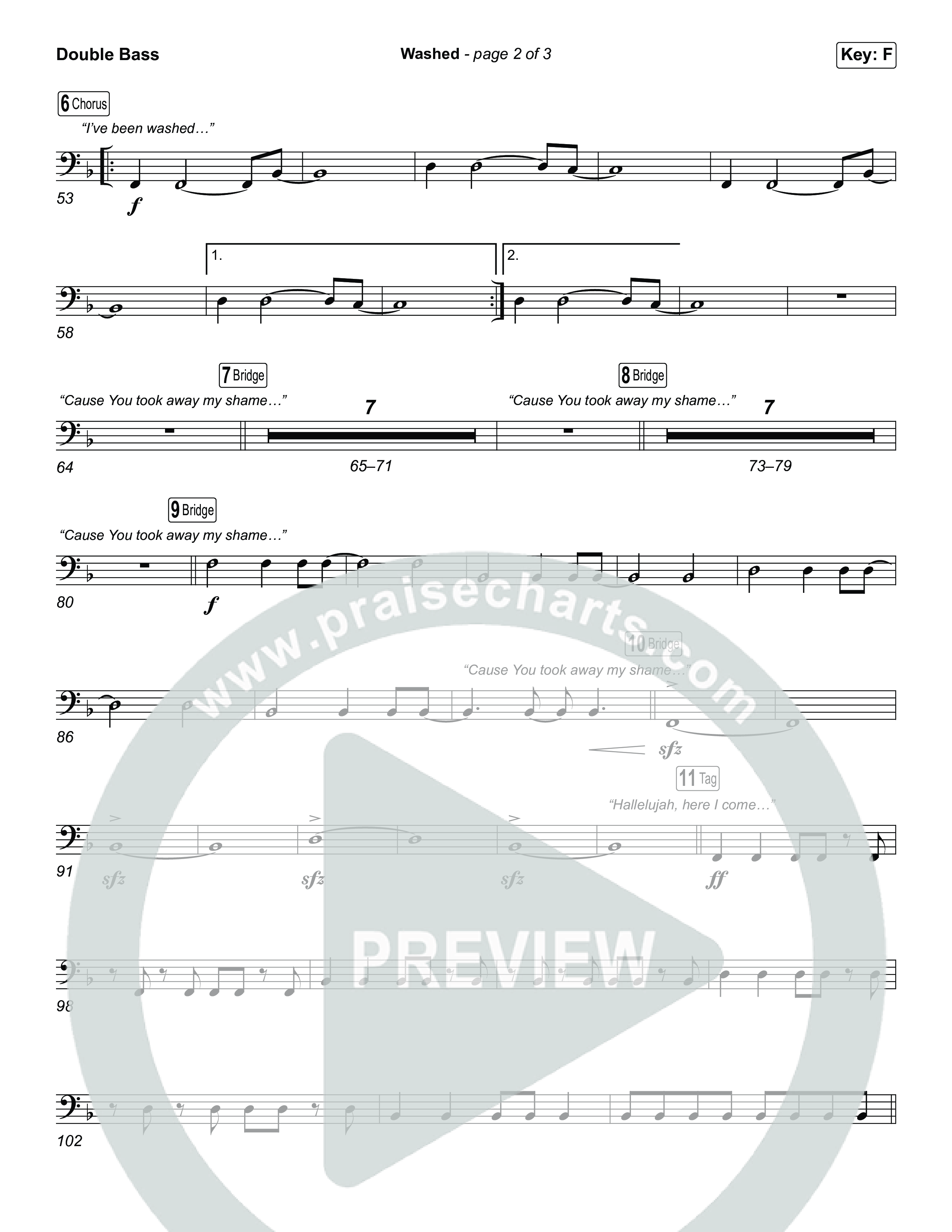 Washed (Sing It Now) Double Bass (ELEVATION RHYTHM / Arr. Luke Gambill)