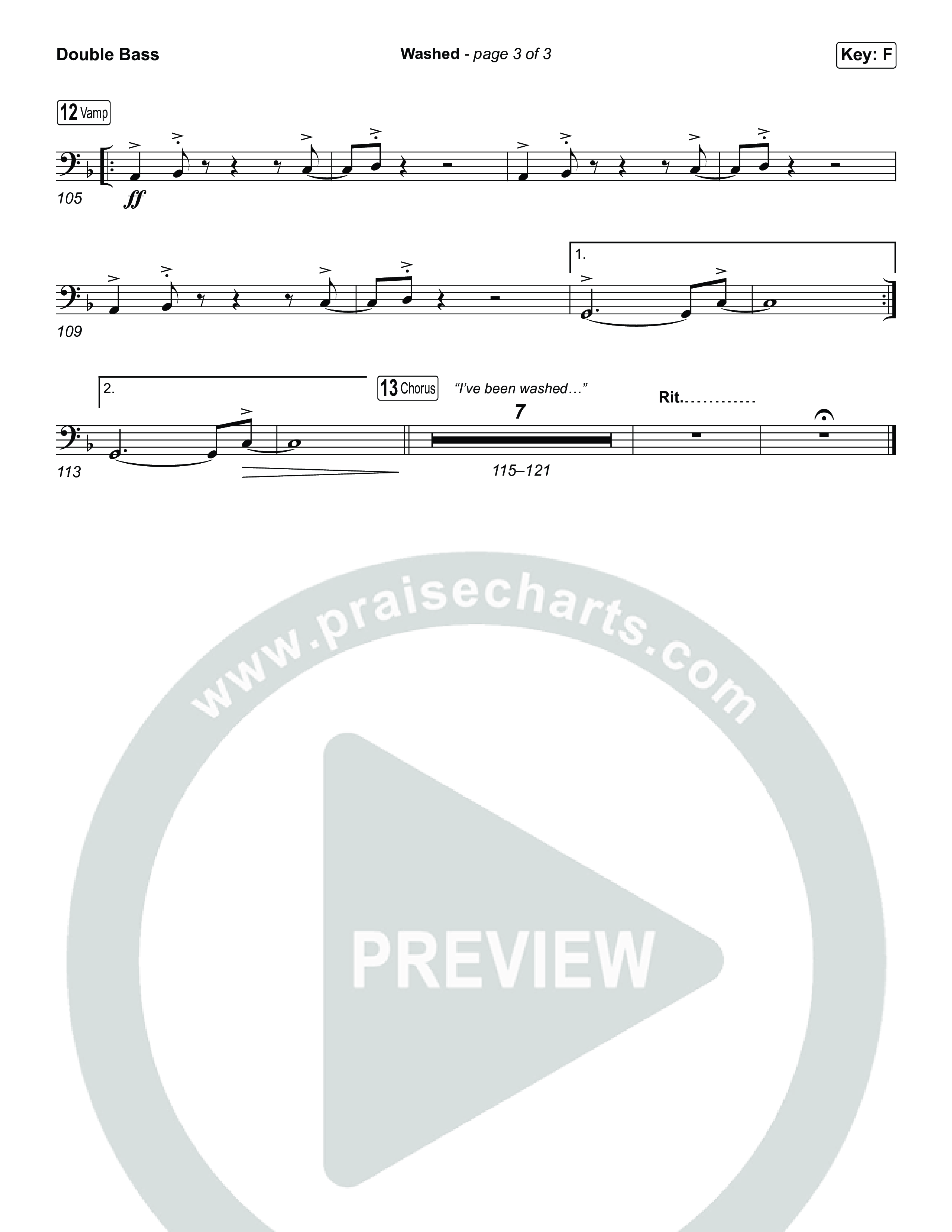 Washed (Sing It Now) Double Bass (ELEVATION RHYTHM / Arr. Luke Gambill)