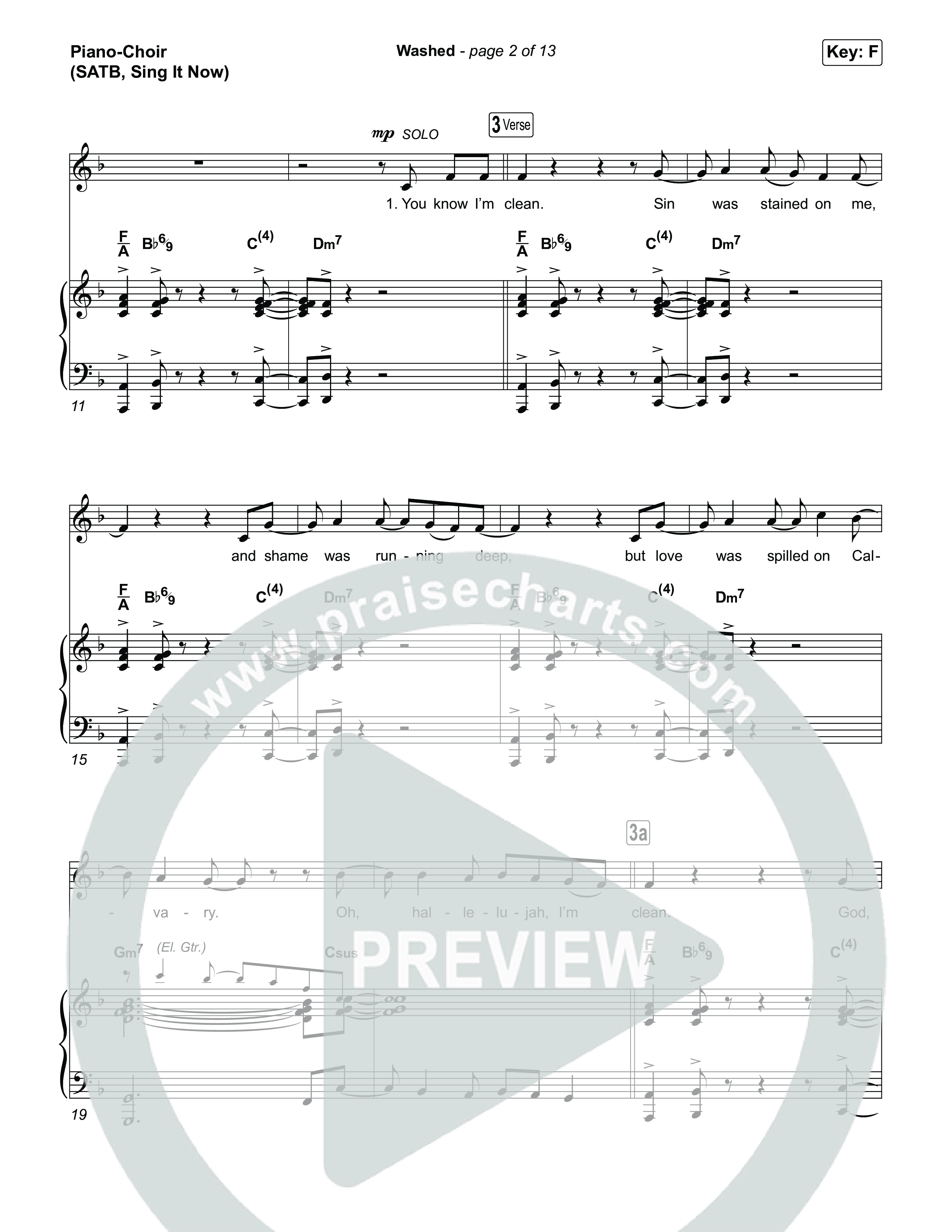 Washed (Sing It Now) Piano/Choir (SATB) (ELEVATION RHYTHM / Arr. Luke Gambill)