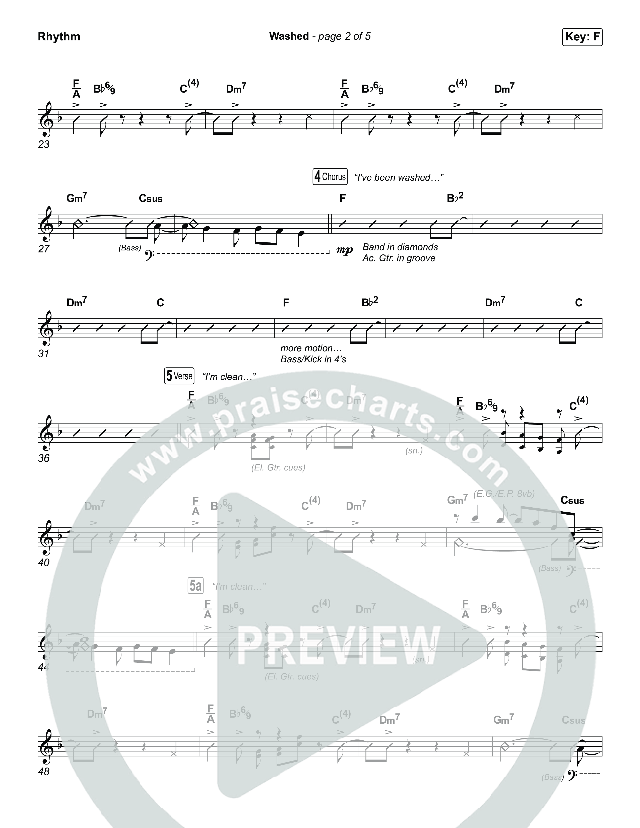 Washed (Sing It Now) Rhythm Chart (ELEVATION RHYTHM / Arr. Luke Gambill)